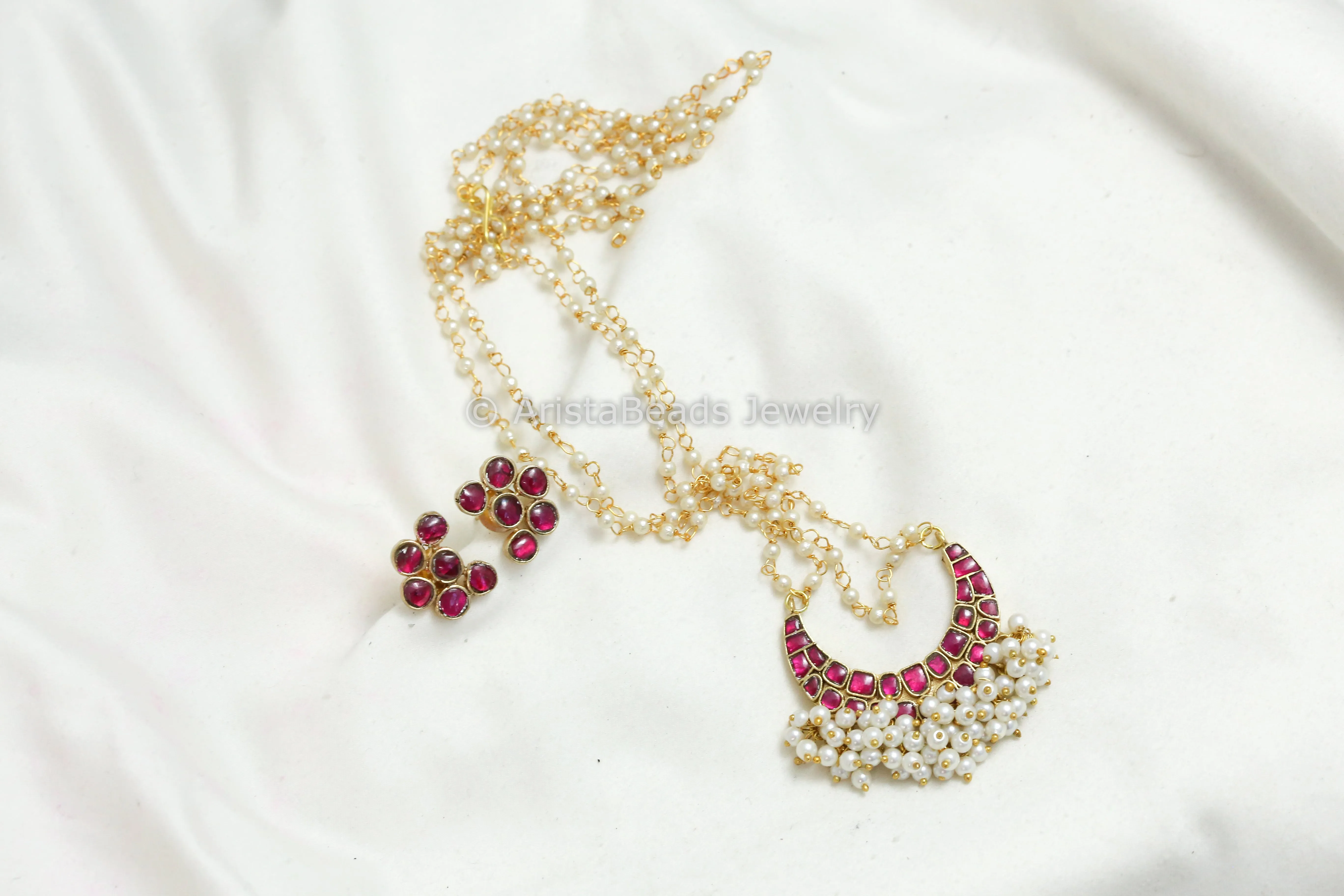 Dainty Ruby Jadau Necklace