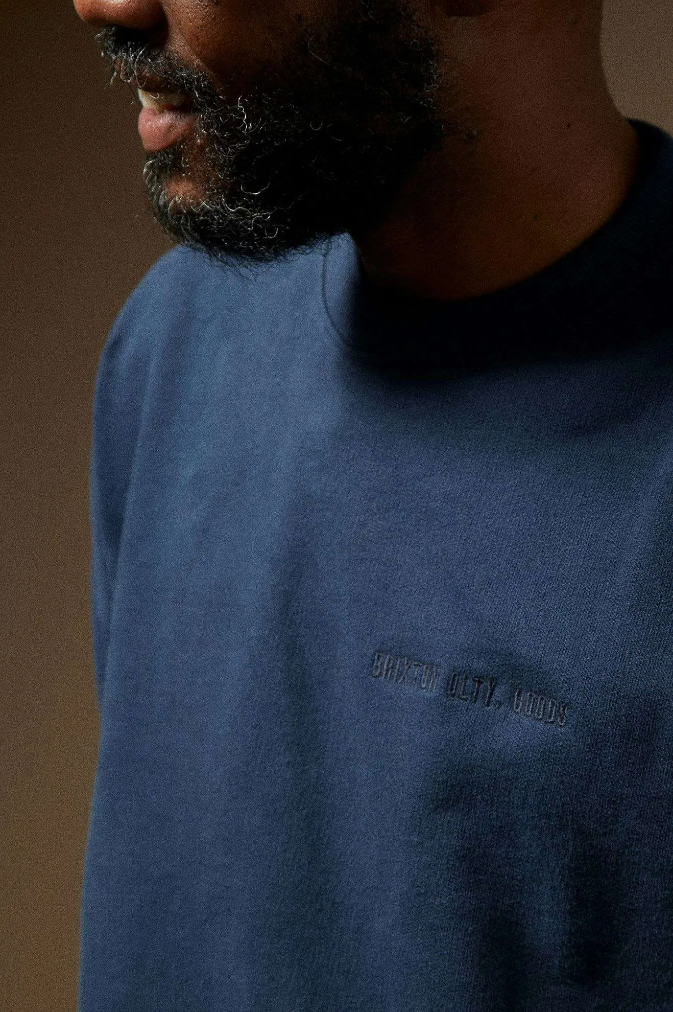 Embroidered Heavyweight Oversized Crew - Washed Navy