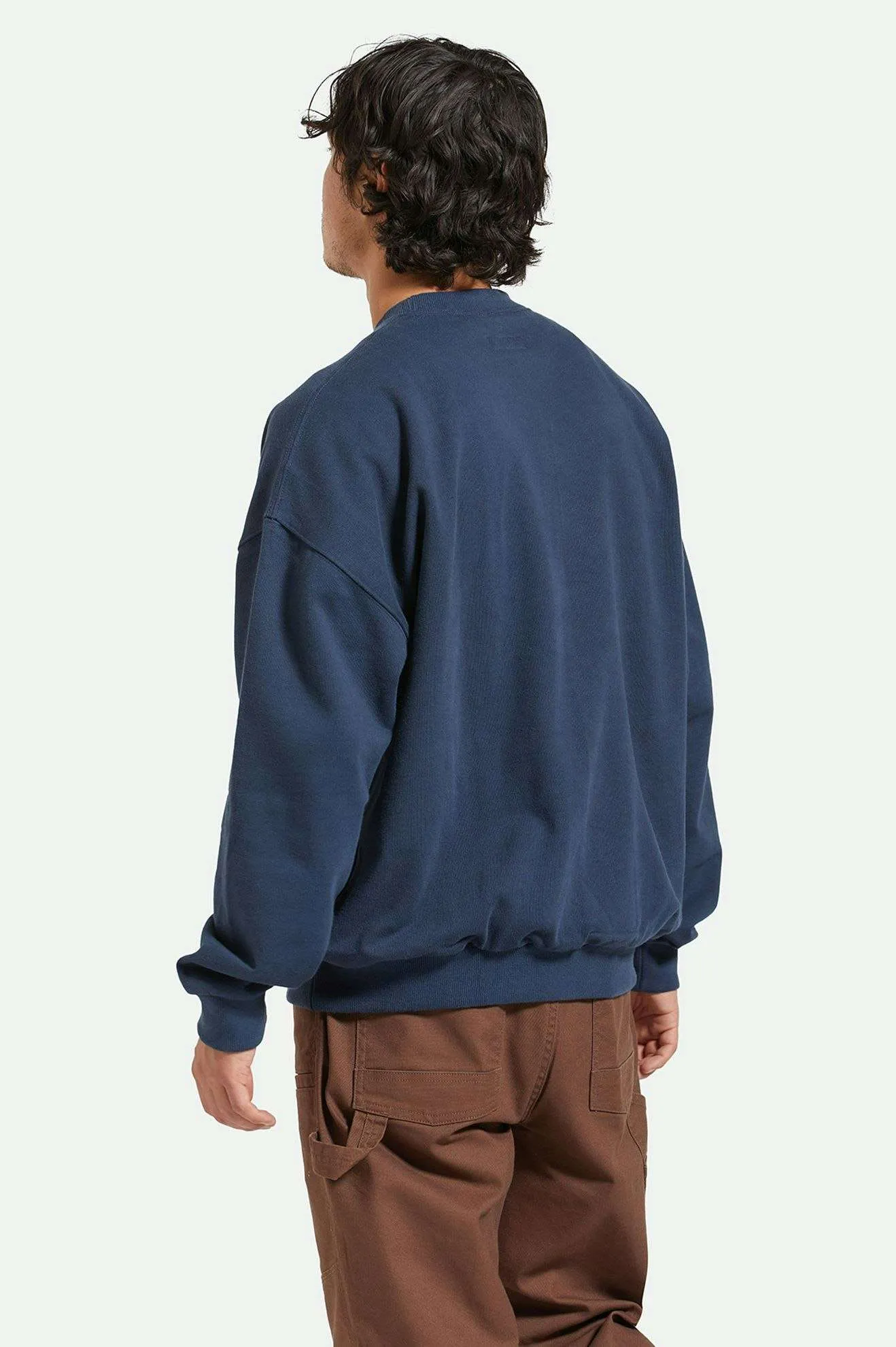 Embroidered Heavyweight Oversized Crew - Washed Navy