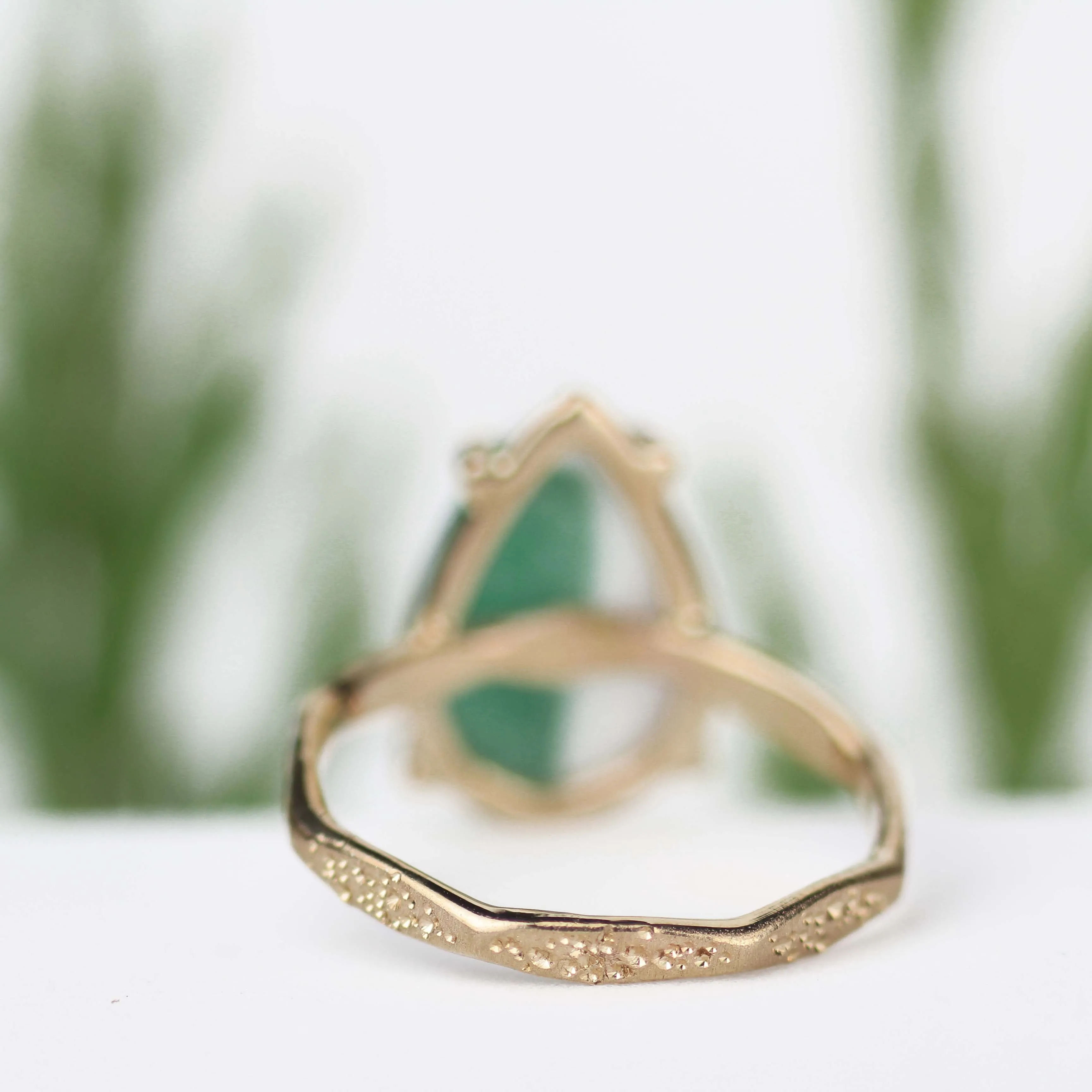 Emerald Stardust Ring 14k Yellow Gold