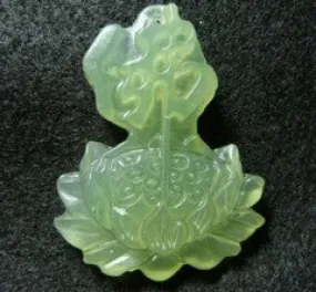 Enlightened Buddha and Lotus  Chinese Jade Pendant (P128)