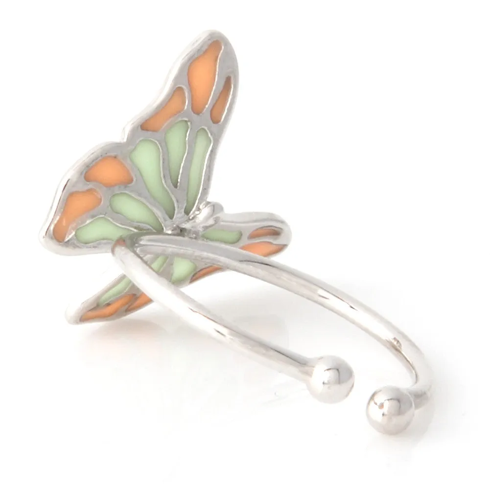 Epoxy Multicolor Butterfly Ring Adjustable Size