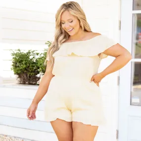 Fashion Finesse Romper, Cream