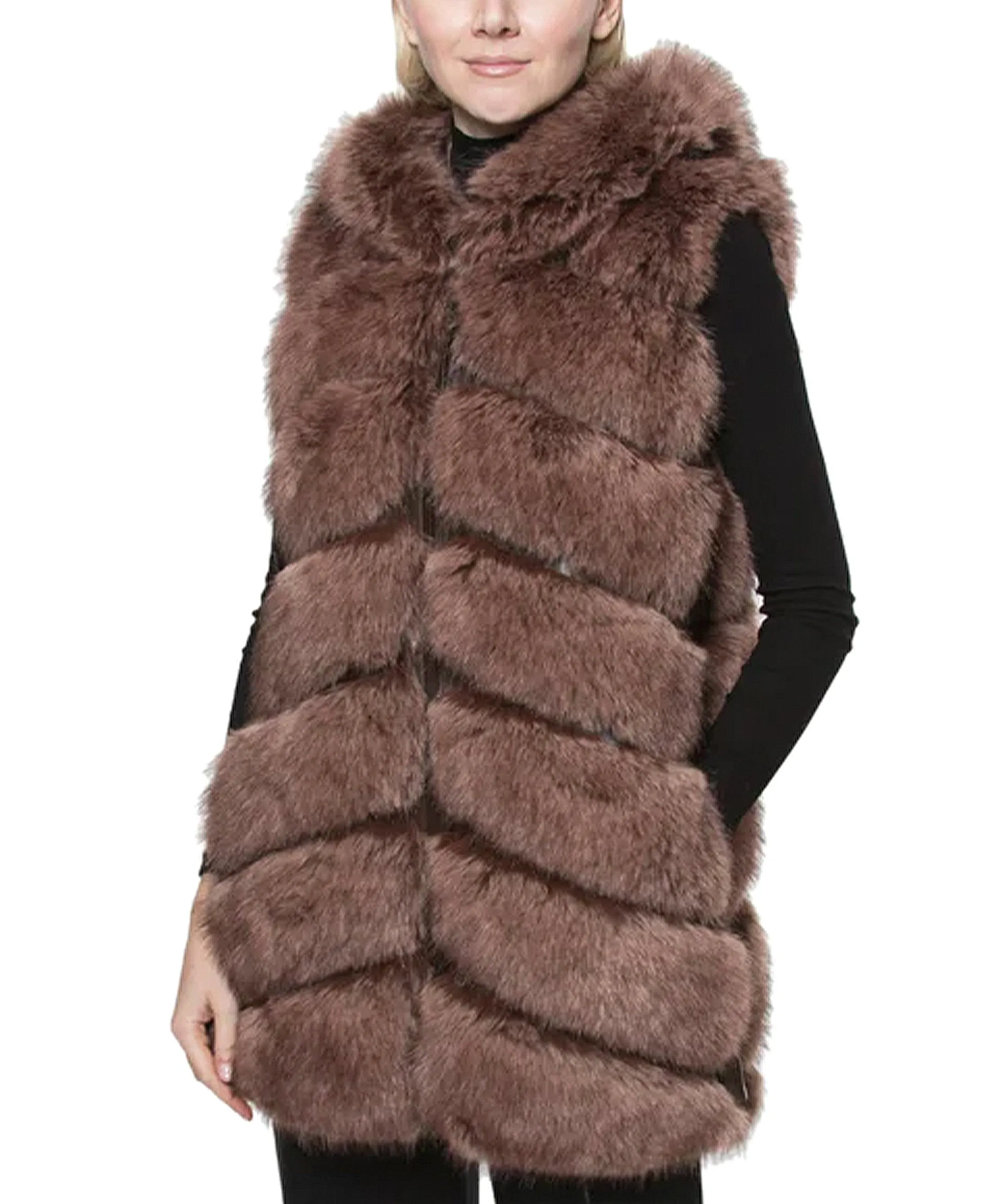 Faux Fur Vest w/ Hood