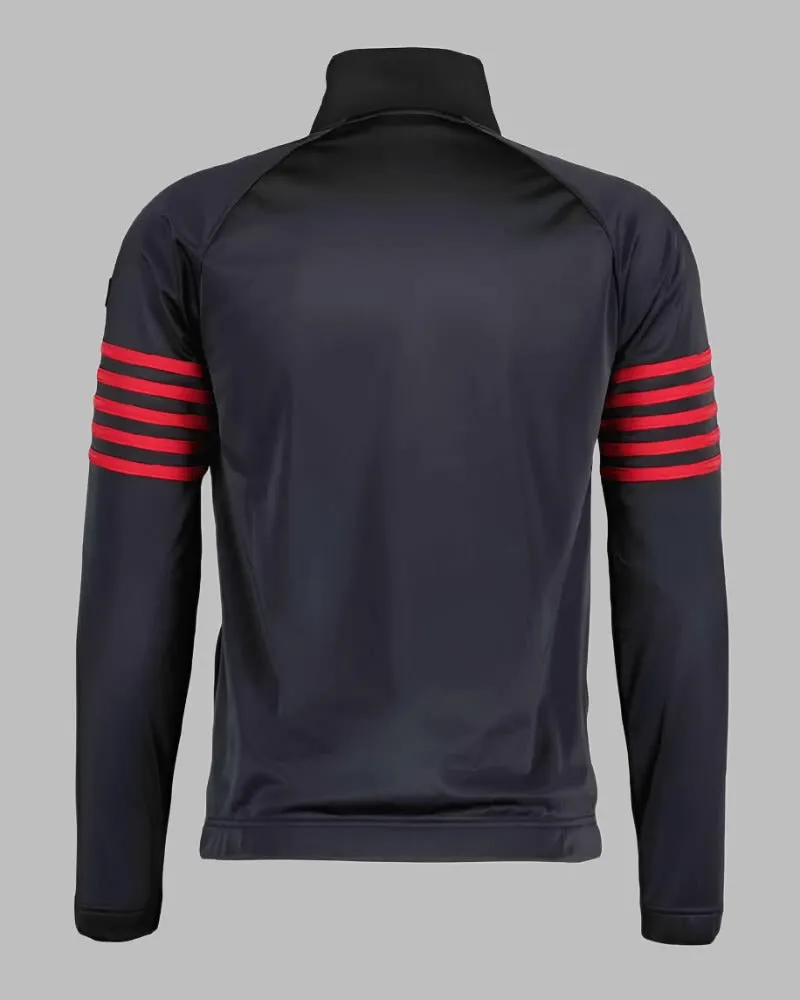 FILA VANN 5 Stripe Track Top Black/Equestrian Red