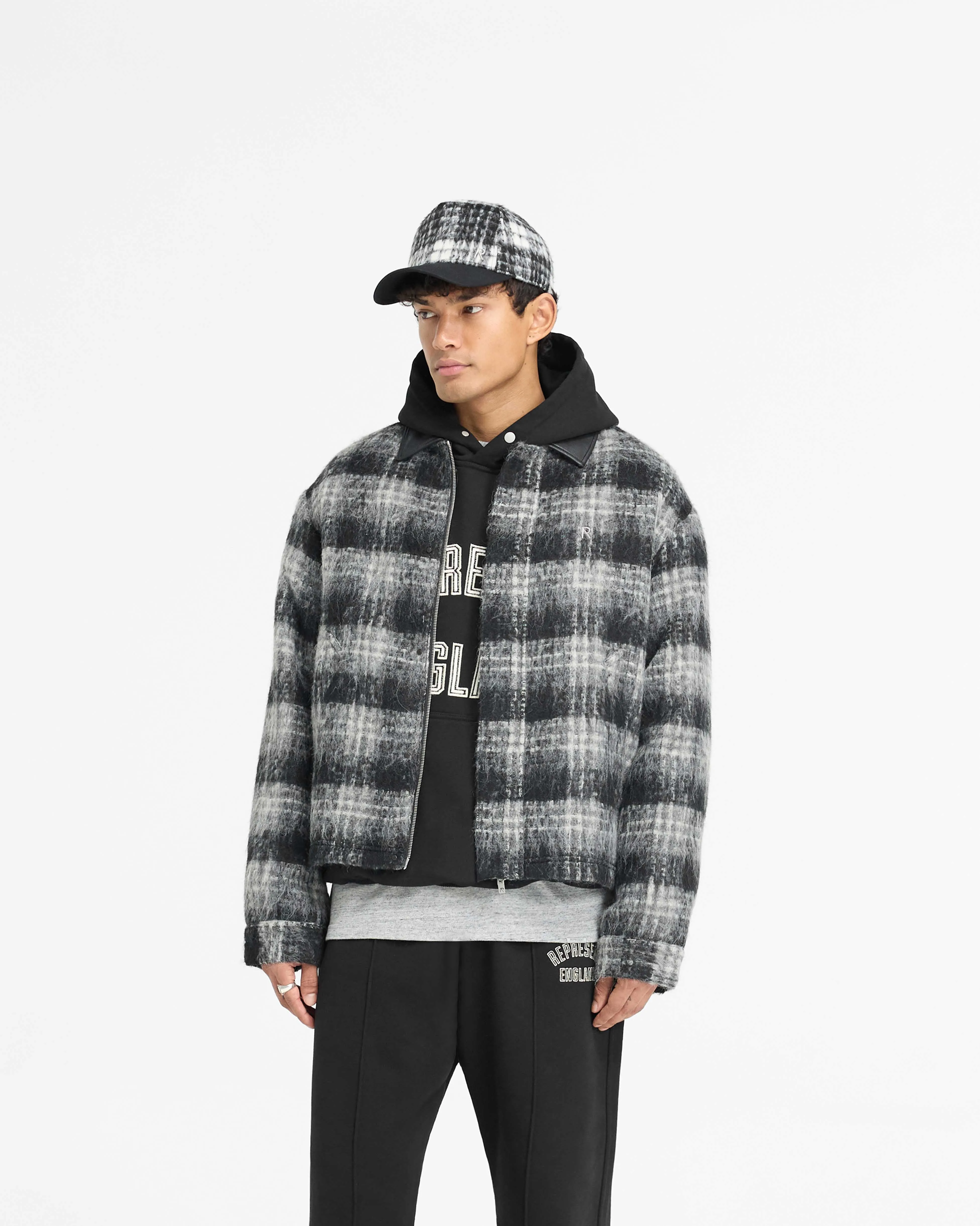 Flannel Check Overshirt - Jet Black