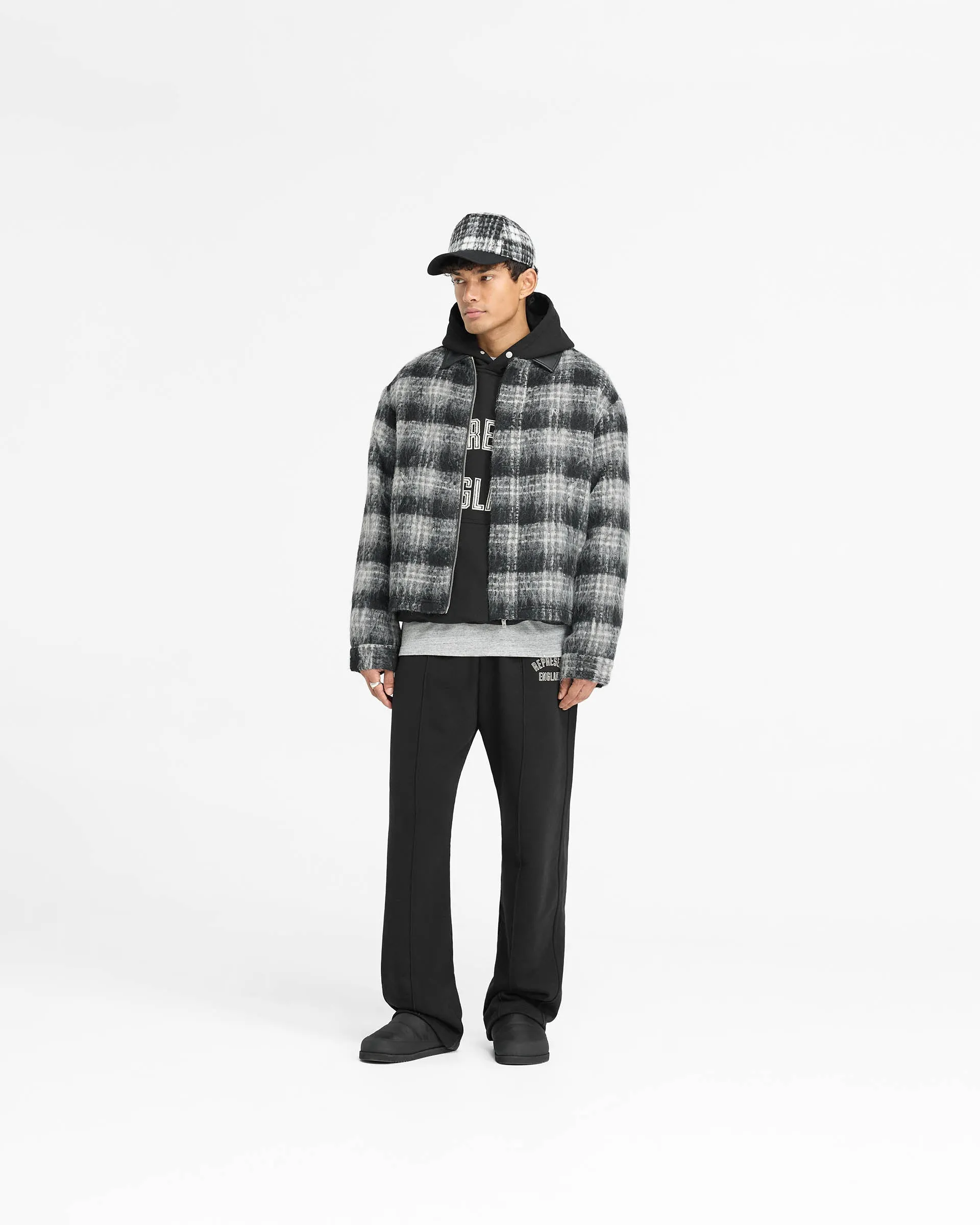 Flannel Check Overshirt - Jet Black