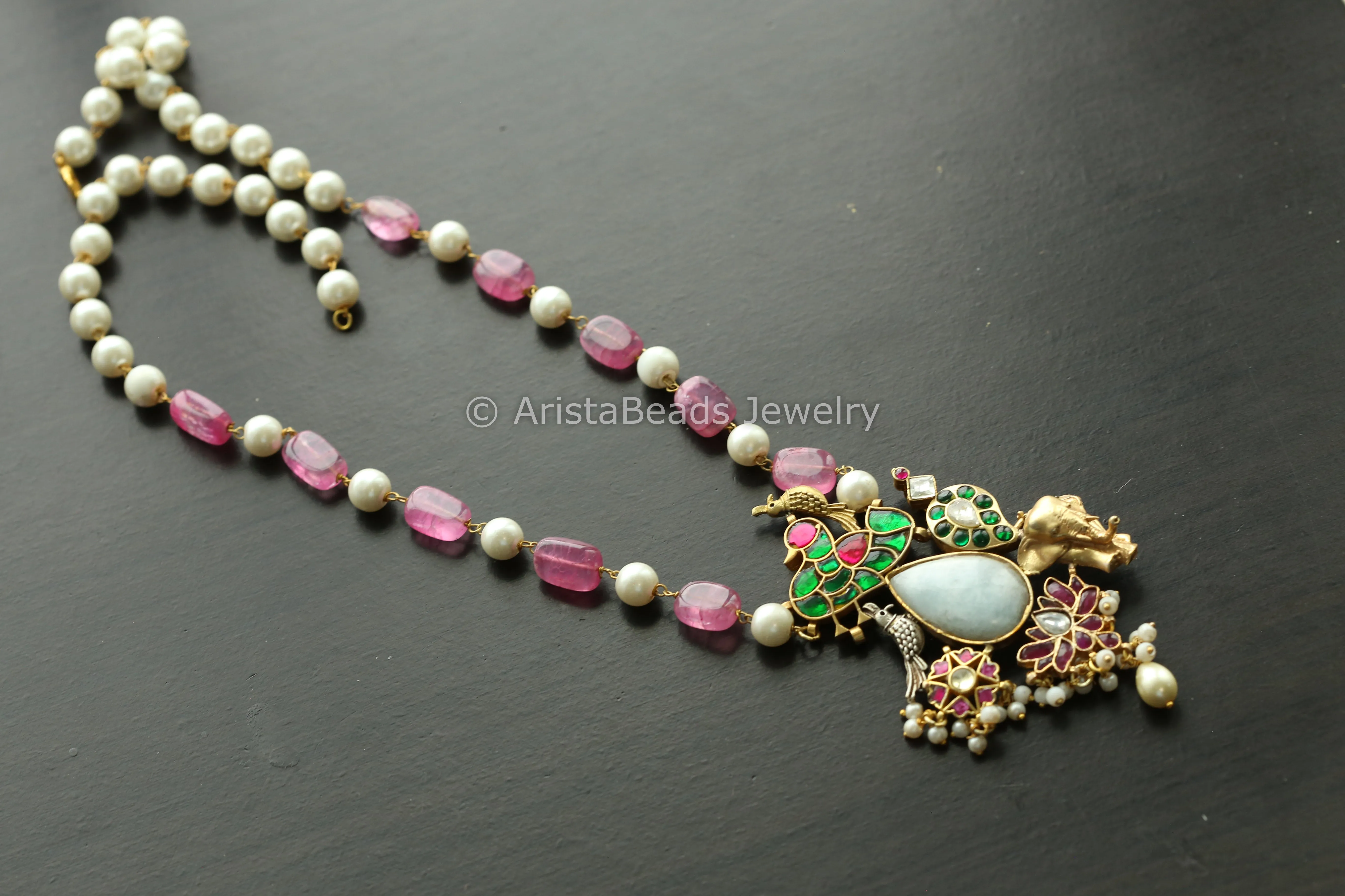 Fusion Jadau Kundan Necklace -Larimer Stone