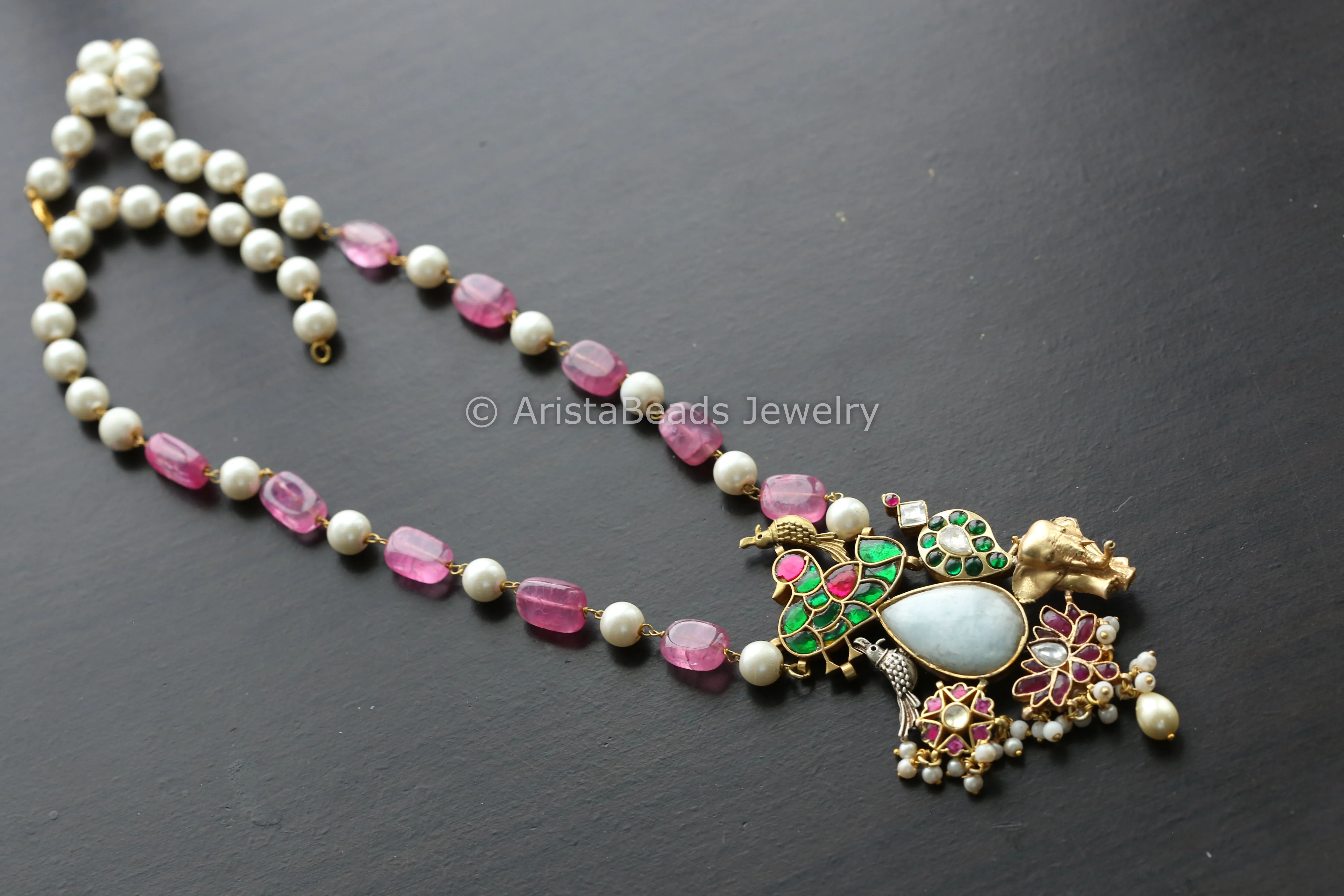 Fusion Jadau Kundan Necklace -Larimer Stone