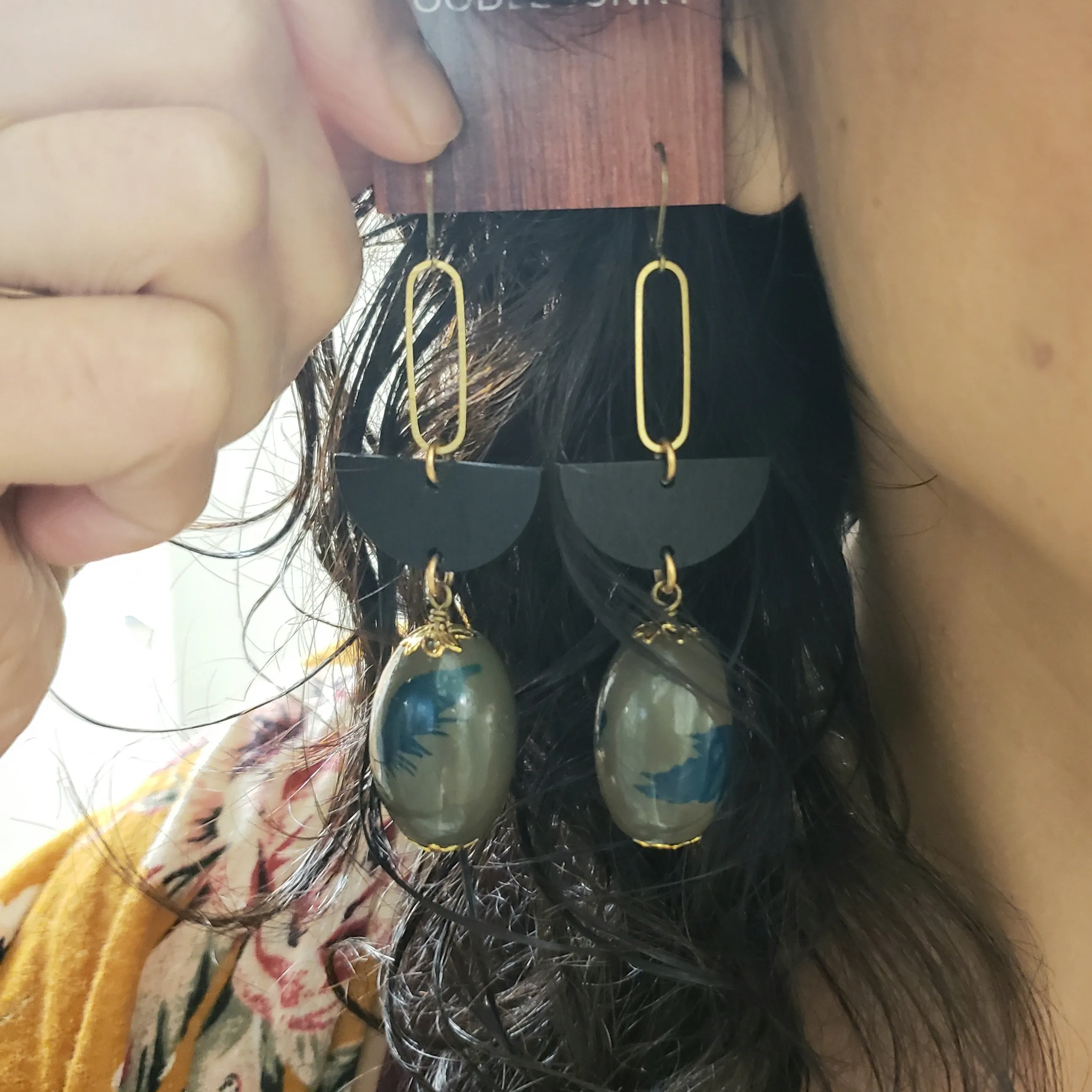 Geometric splash drop earrings