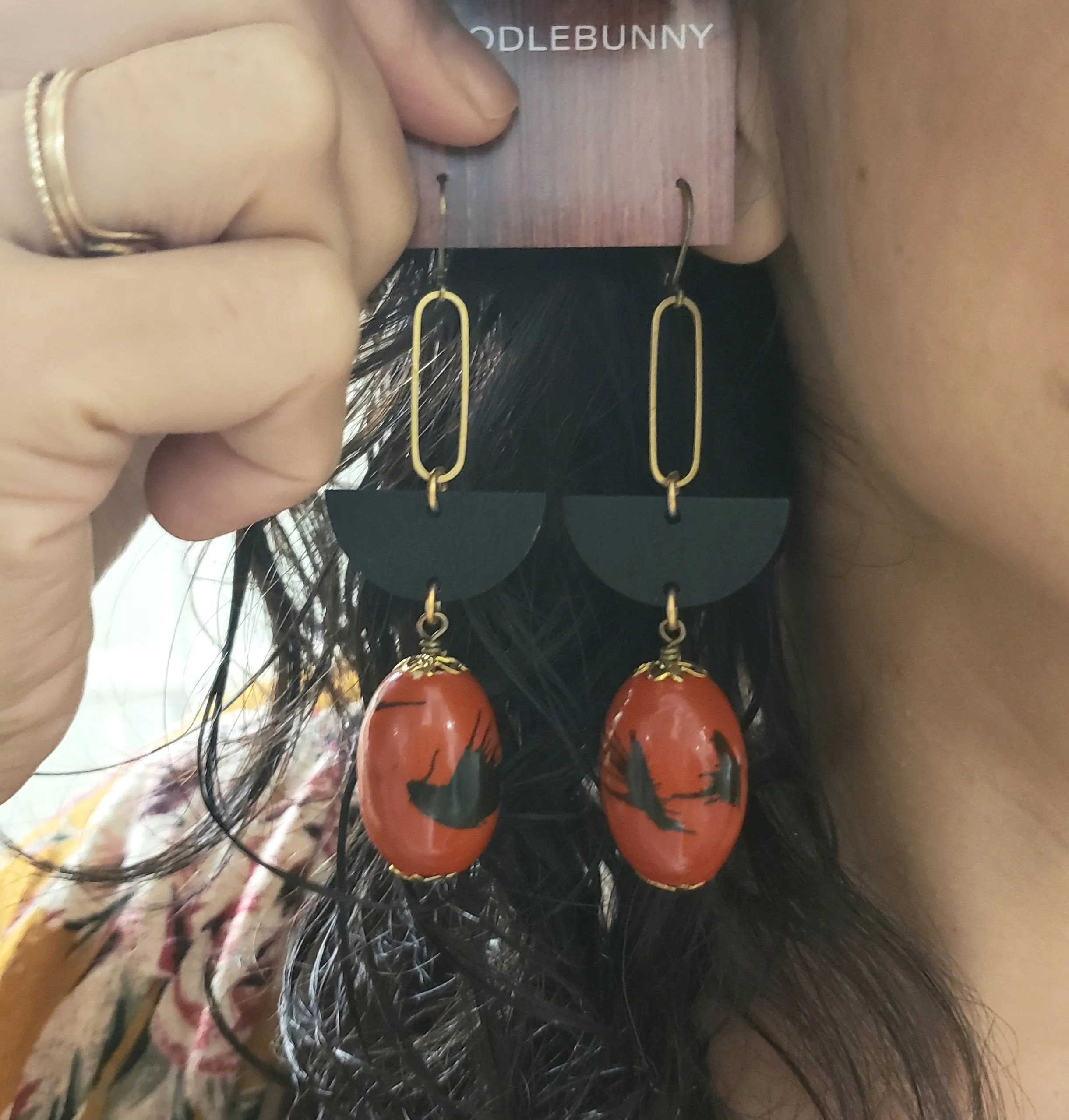 Geometric splash drop earrings