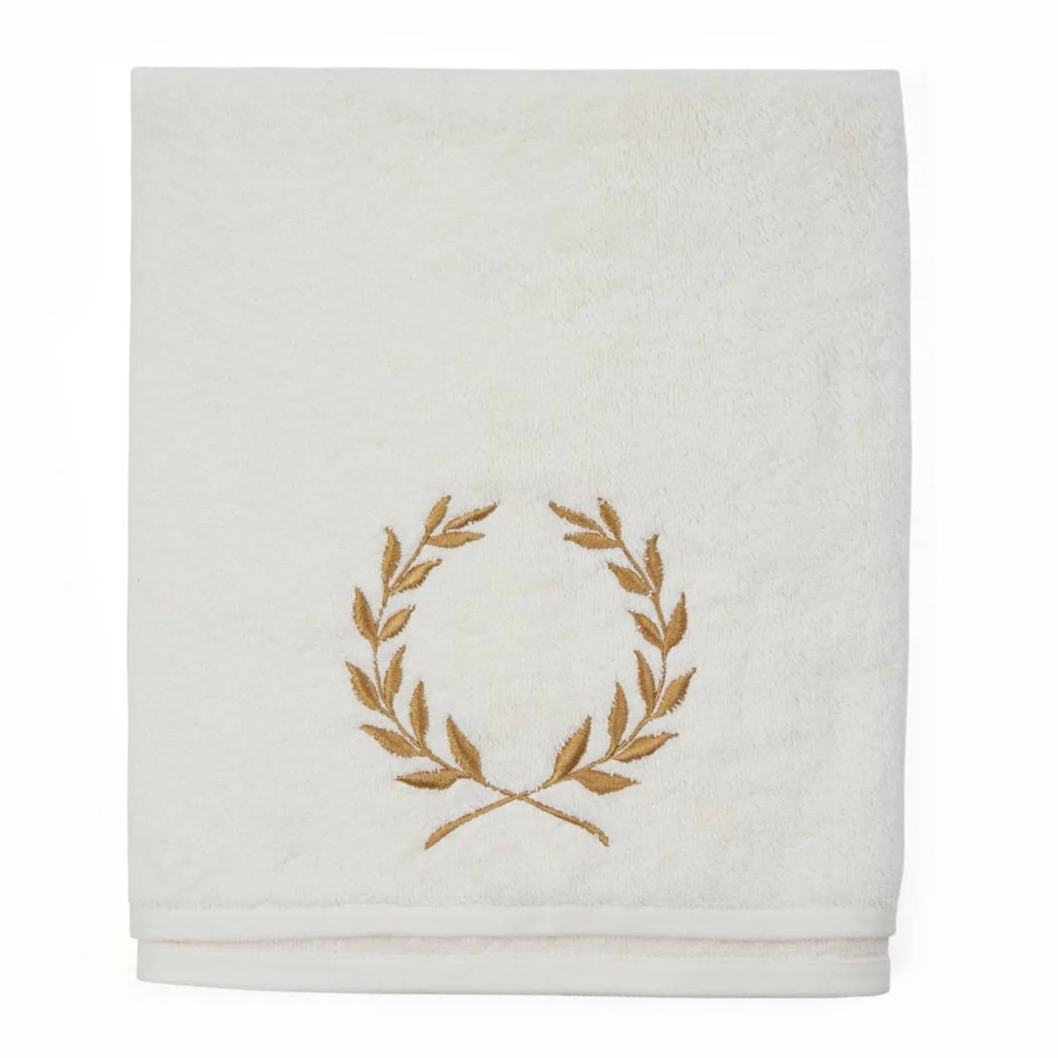 Golden Petals Embroidered Bath Towel