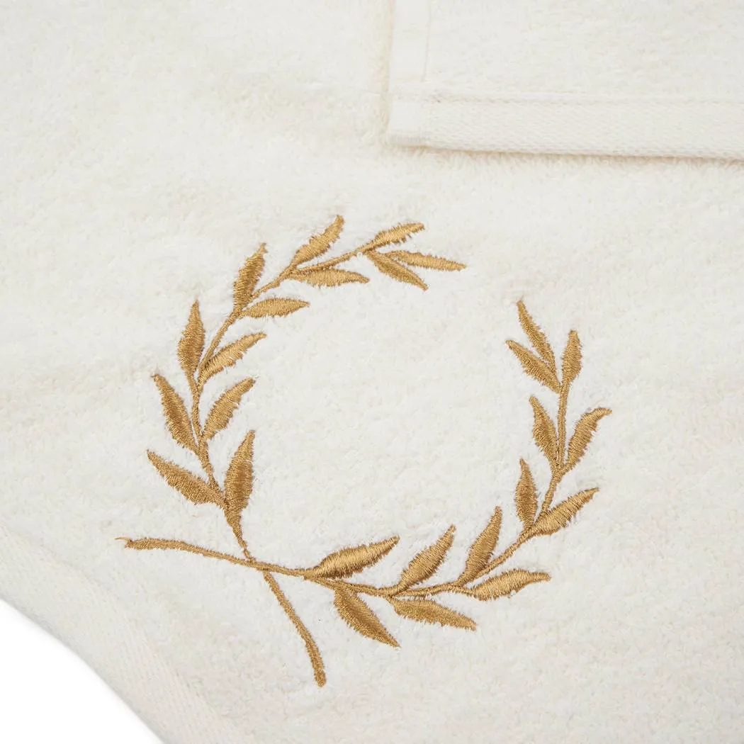 Golden Petals Embroidered Bath Towel