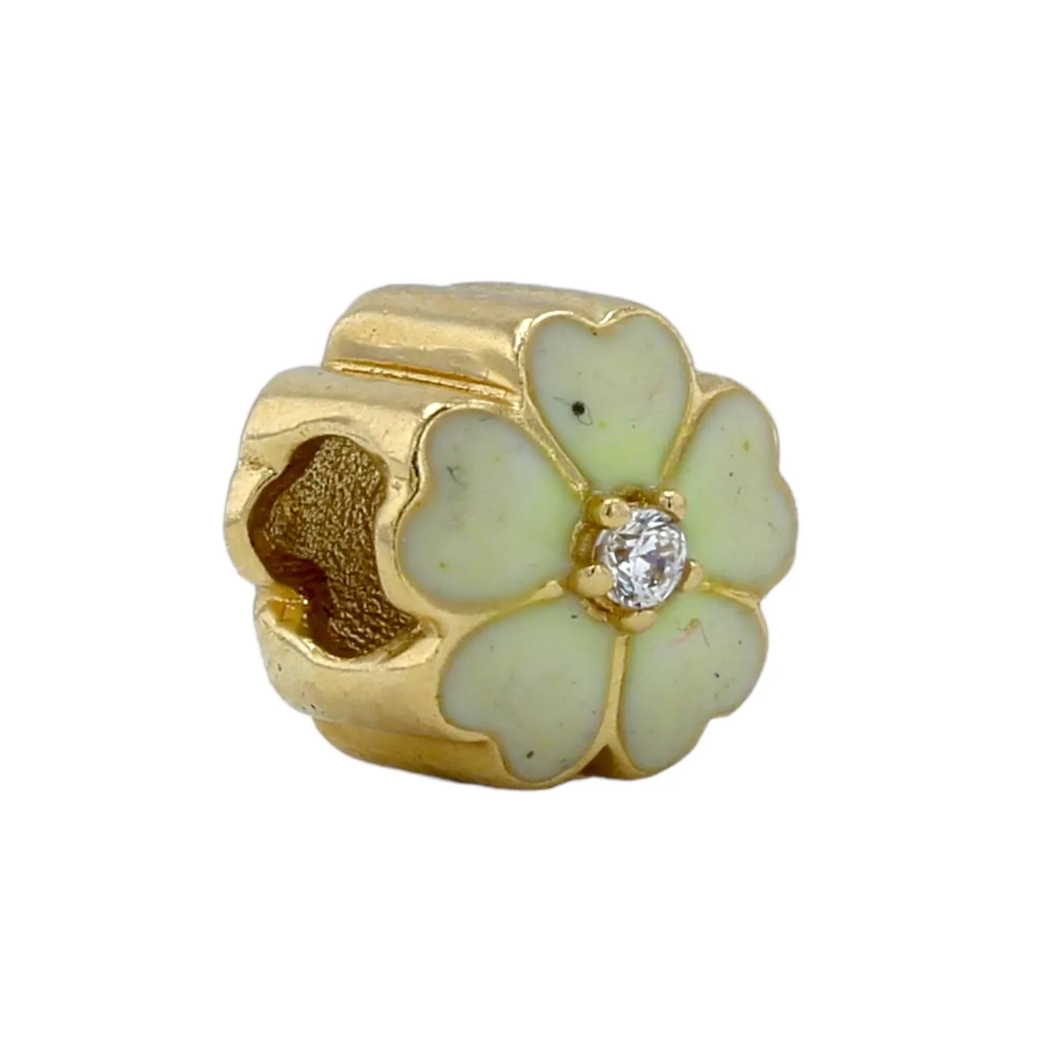 Green clover yellow gold Astra charm