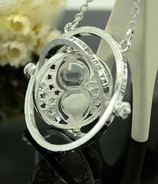 Harri Potter Time Turner Hourglass Necklace Toys For Kid Hermione Granger Magic Red Stone Golden Snitch Harri Potter Necklace