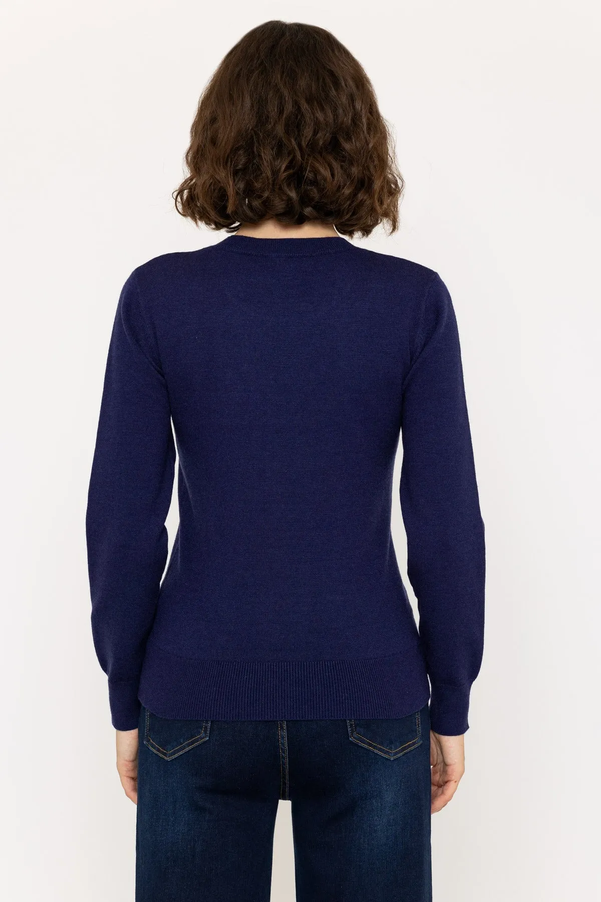 Heart Motif Knit Jumper in Navy