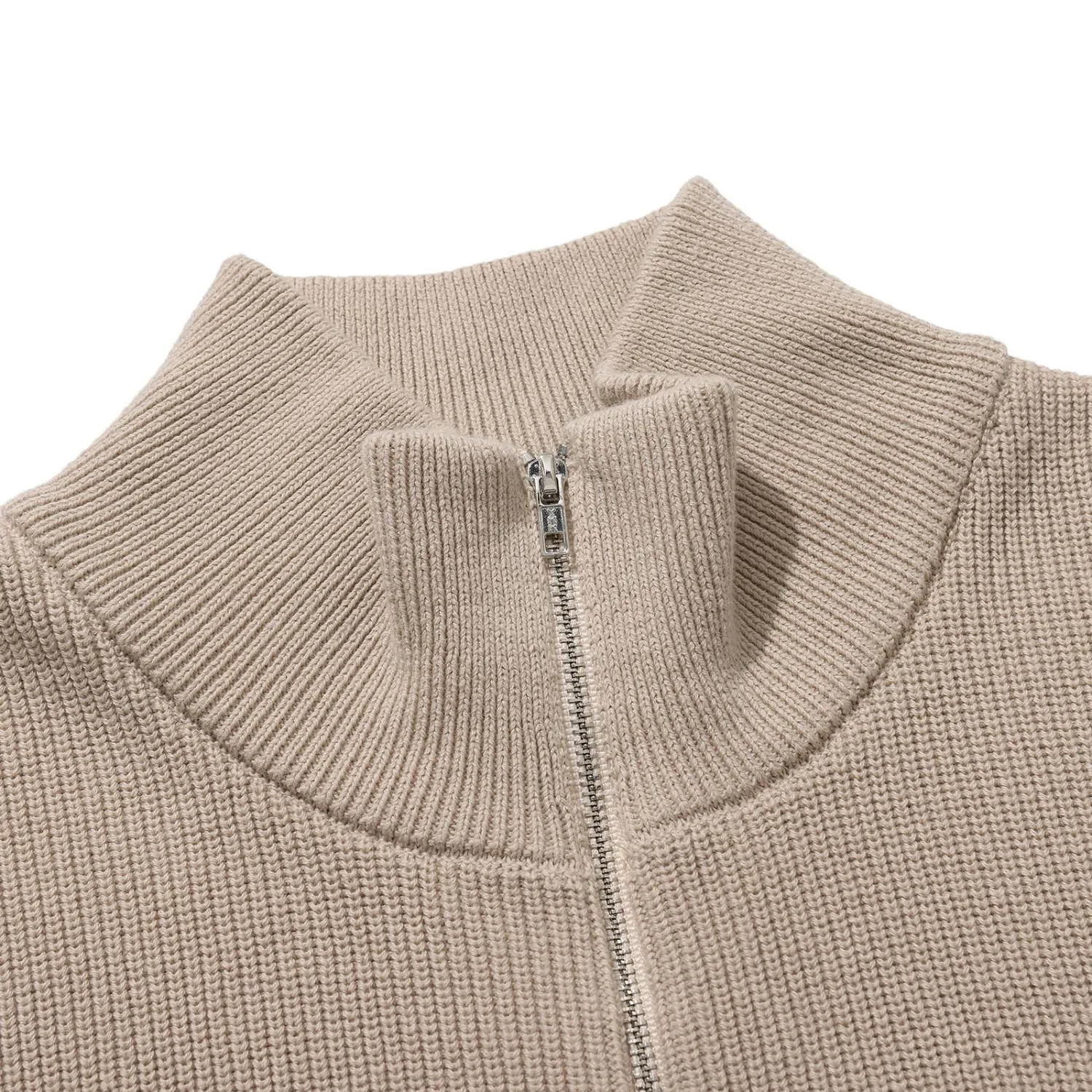 HLAS DIPLOMA QUARTER ZIP KNIT // BEIGE