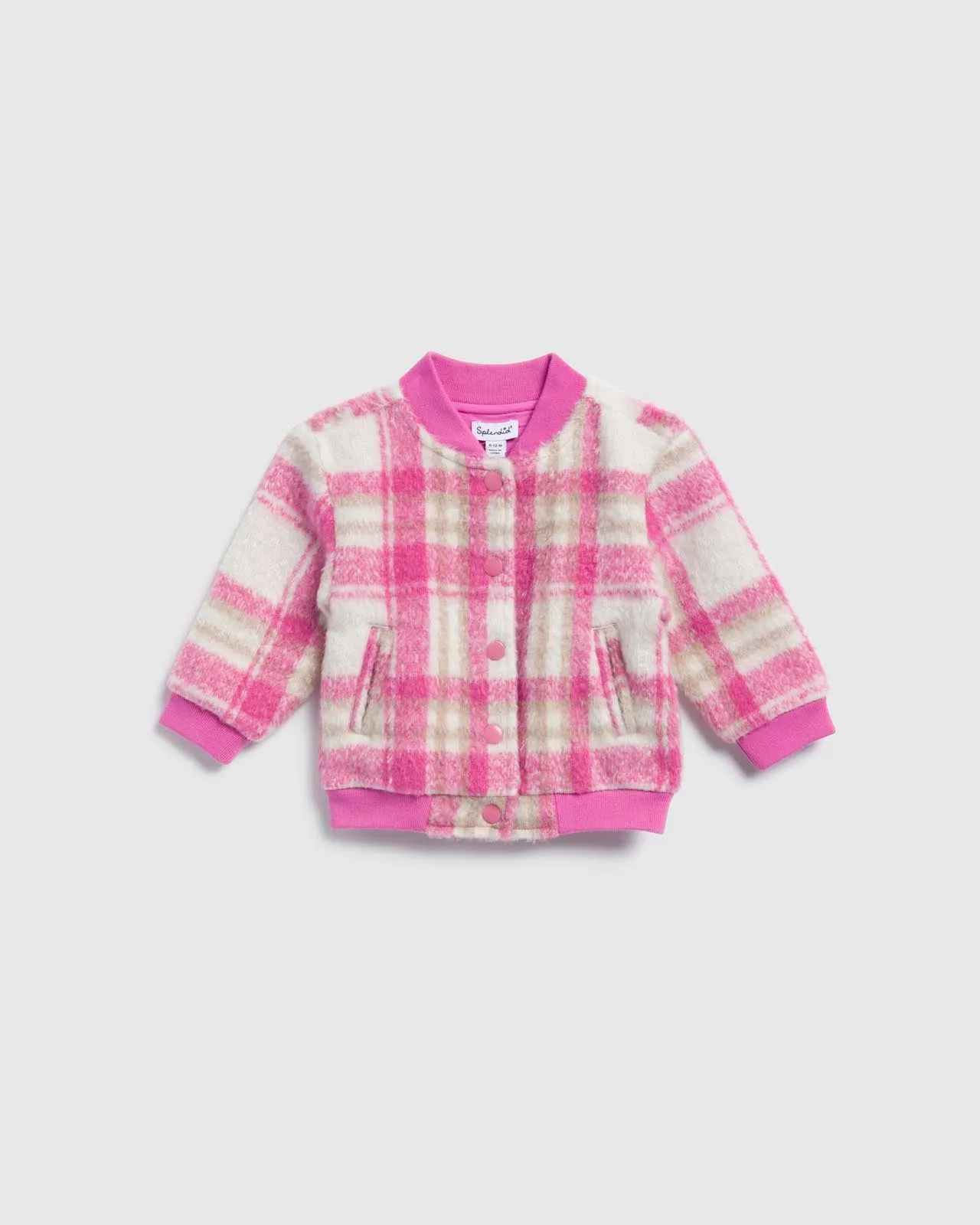 Infant Girls Flannel Bomber Jacket