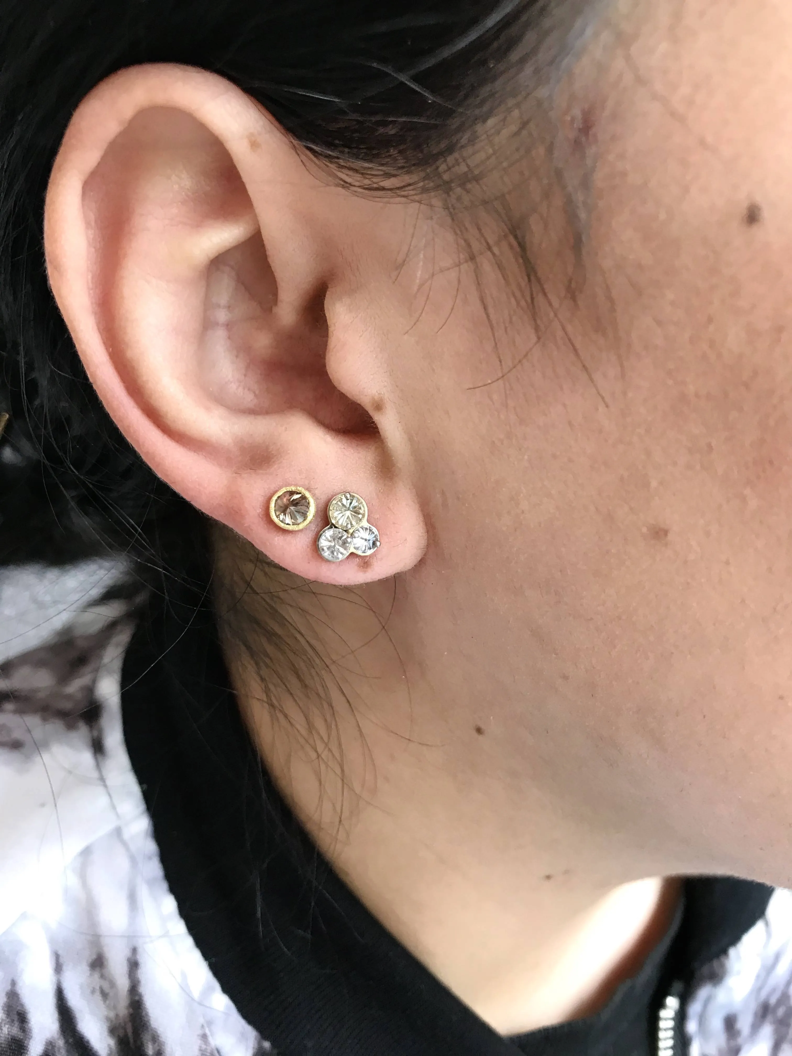 Inverted Diamond Cluster Studs