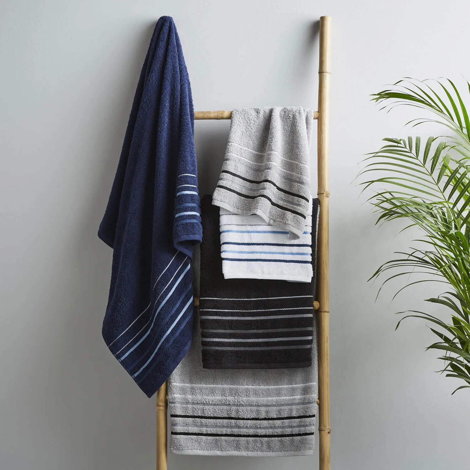 Java Stripe Bath Sheet - Navy