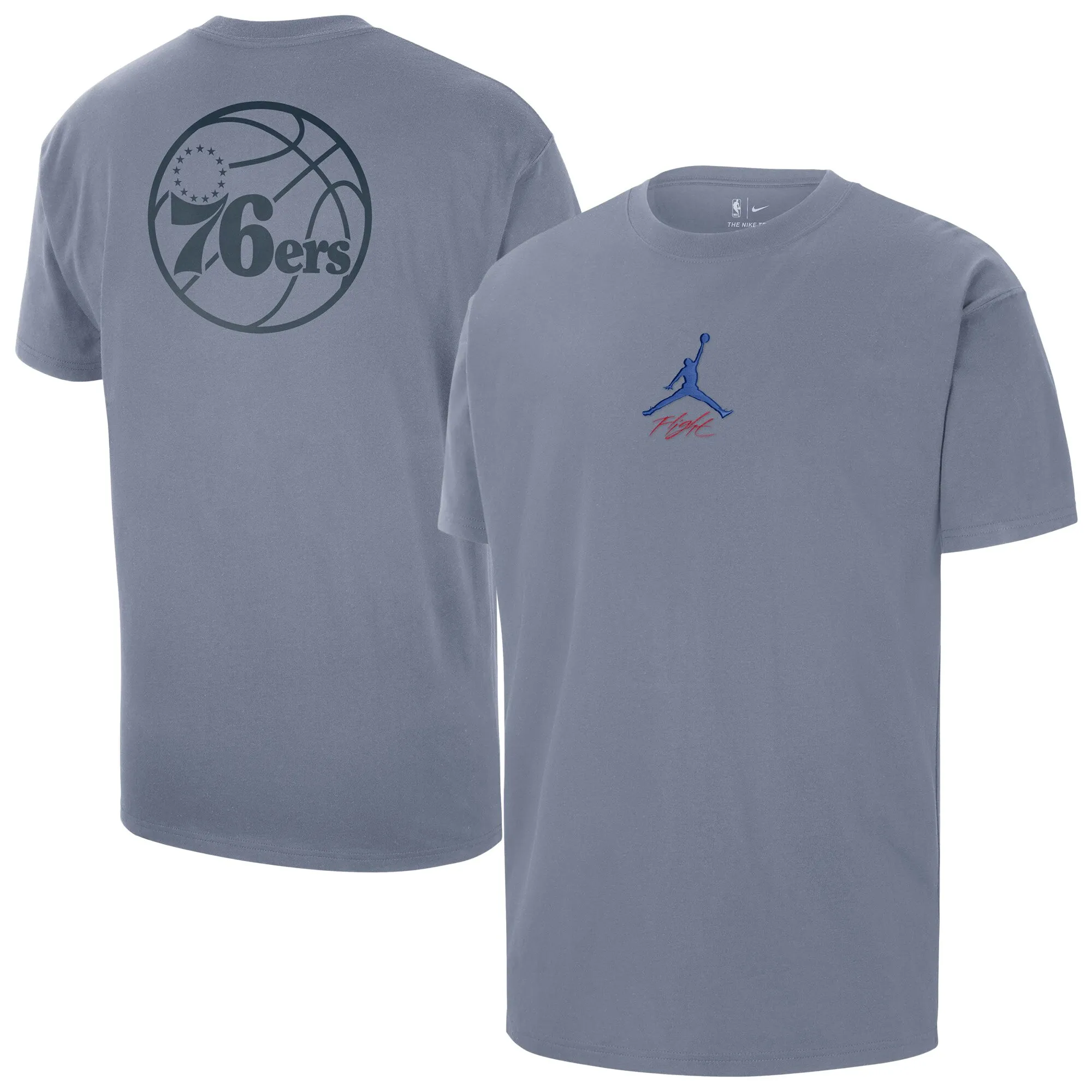 Jordan Brand Philadelphia 76ers Blue Statement Edition Jumpman Flight Heavyweight T-Shirt