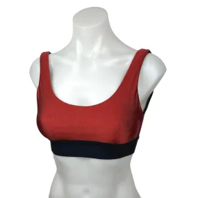 Koral Inner Sprint Orange Satin Mesh Colorblock Scoop Neck Sports Bra Size XS