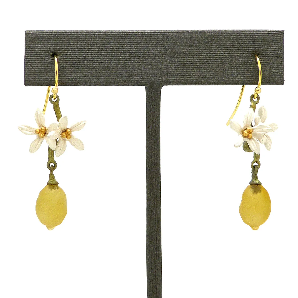 Lemon Drop Dangle Flower Wire Earrings Earrings by Michael Michaud 3318