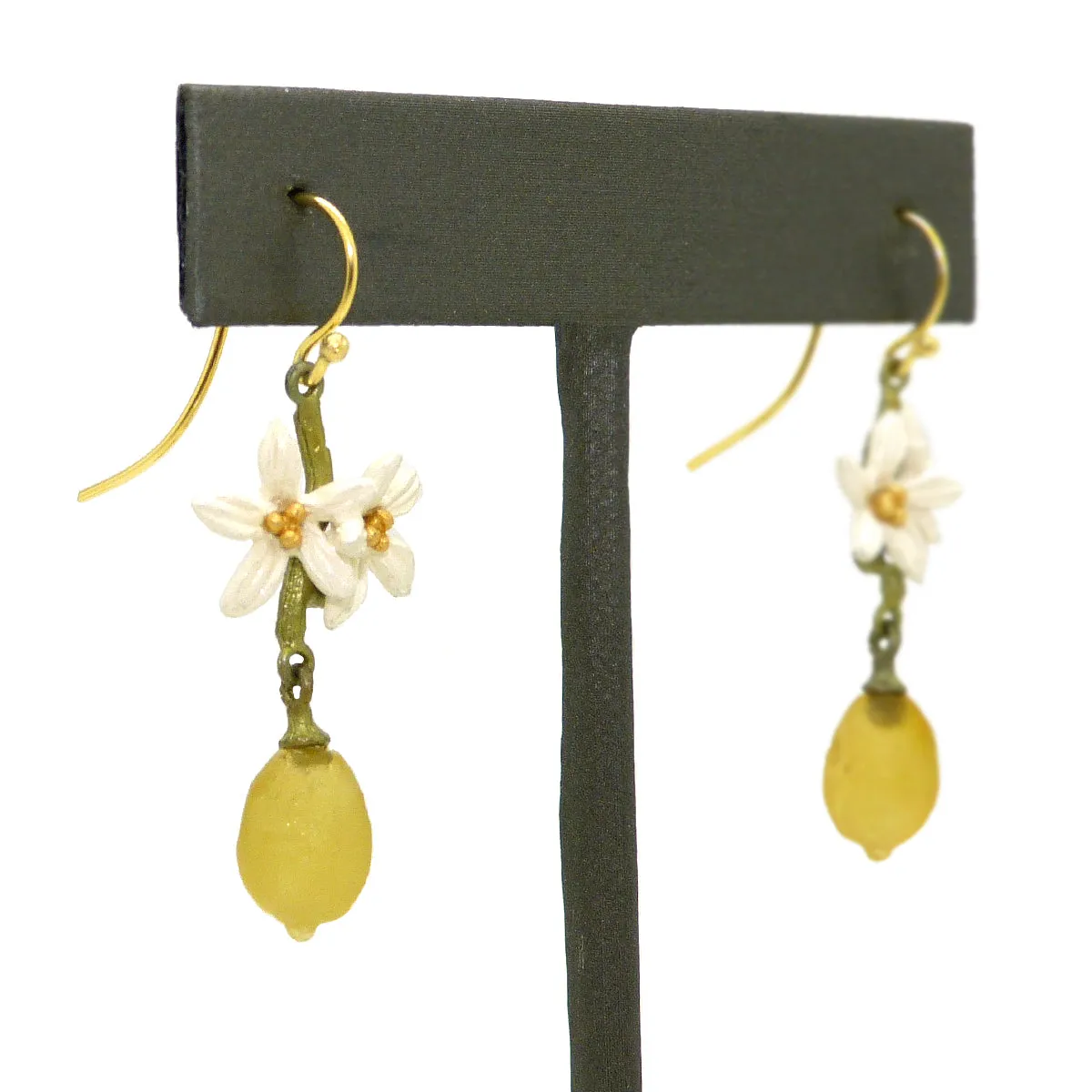 Lemon Drop Dangle Flower Wire Earrings Earrings by Michael Michaud 3318