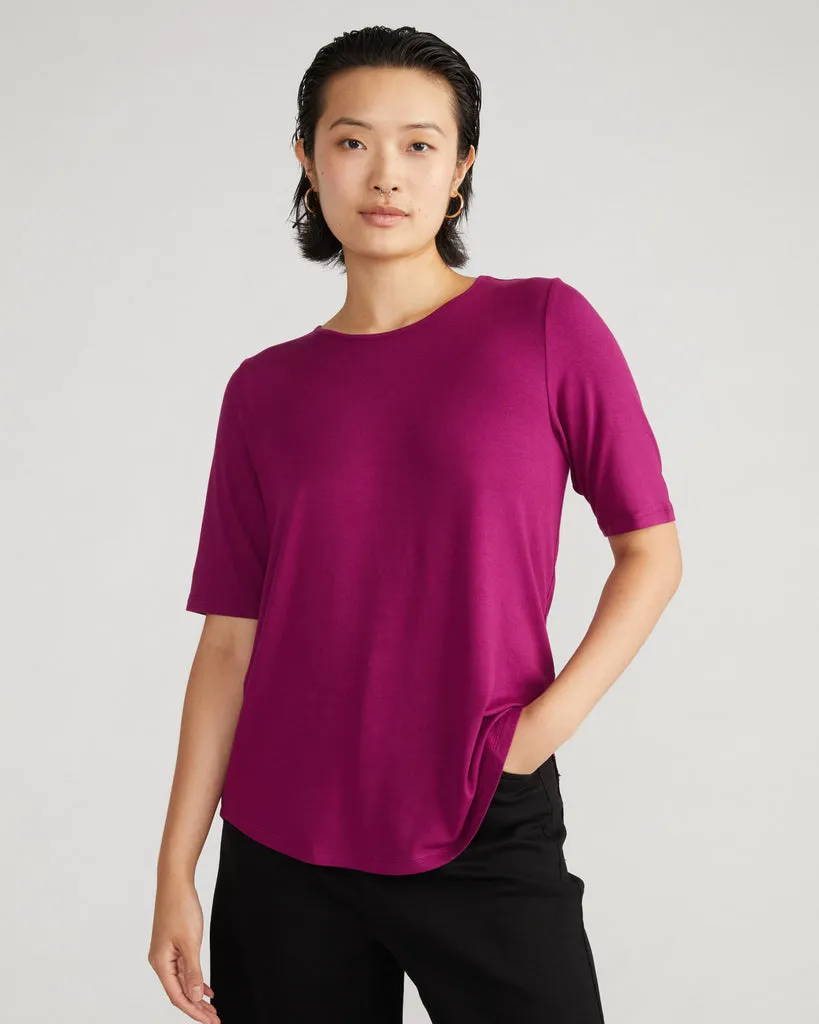 Lily Liquid Jersey Crew Neck Stovepipe Tee - Rothko Purple