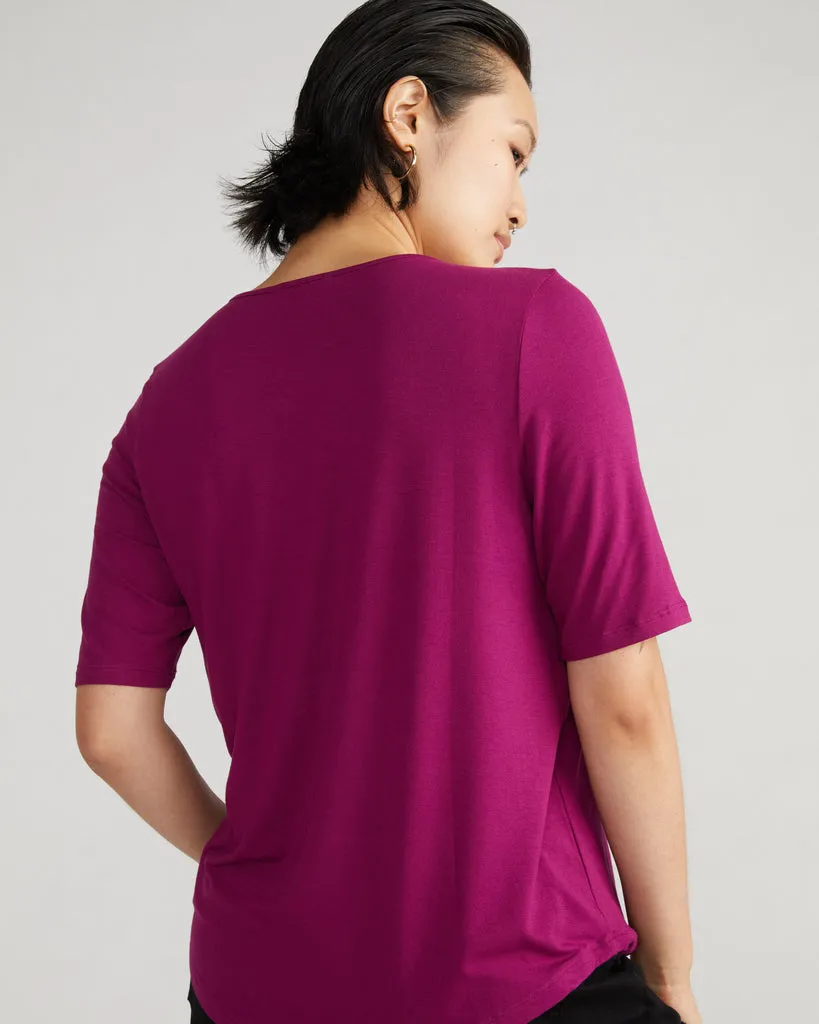 Lily Liquid Jersey Crew Neck Stovepipe Tee - Rothko Purple