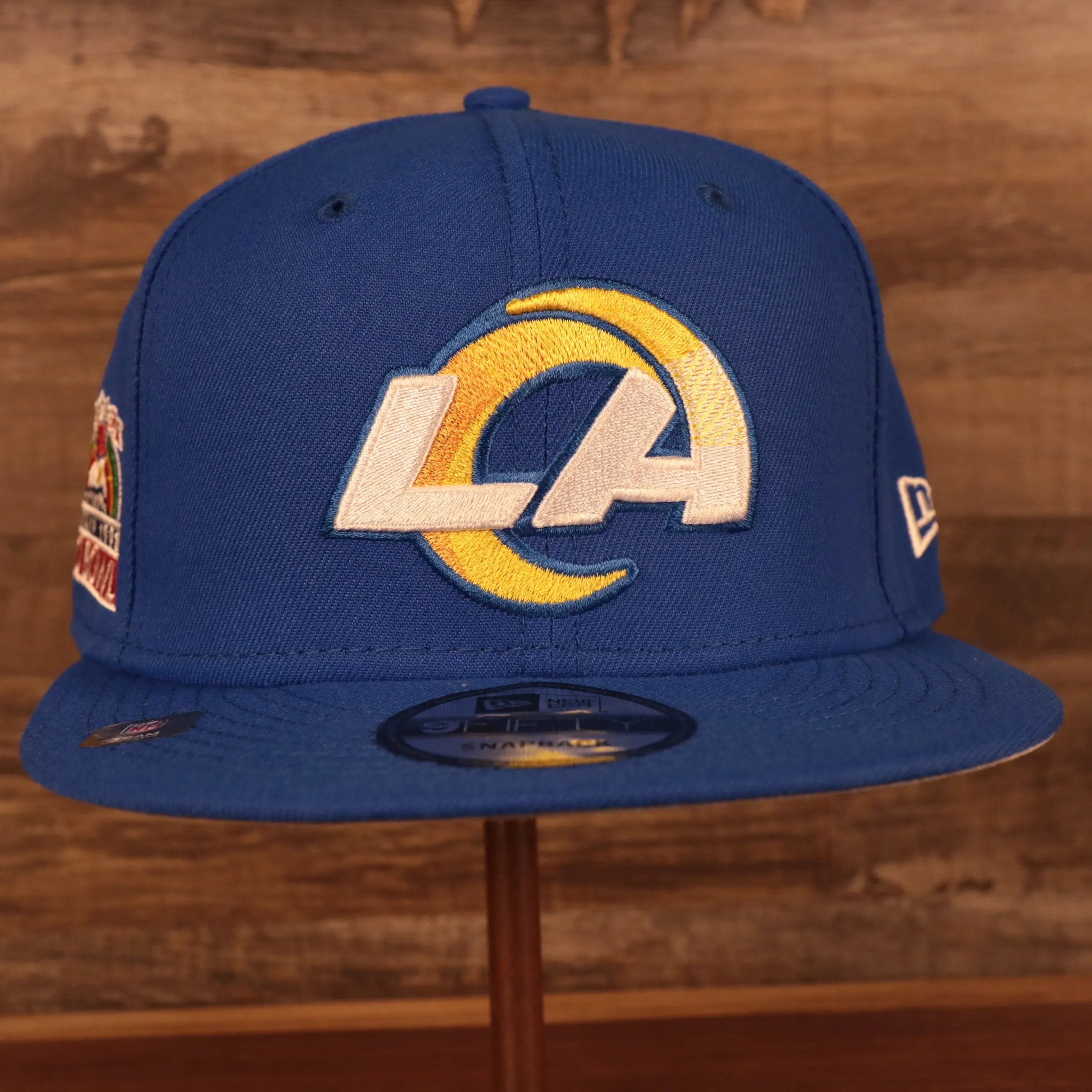 Los Angeles Rams Patch Up 1990 Pro Bowl Side Patch Gray Bottom 9Fifty Royal Snapback Hat