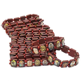 Lot 12 pcs Stretch Elastic Bracelet Religious Souvenir with Icons of the Saints