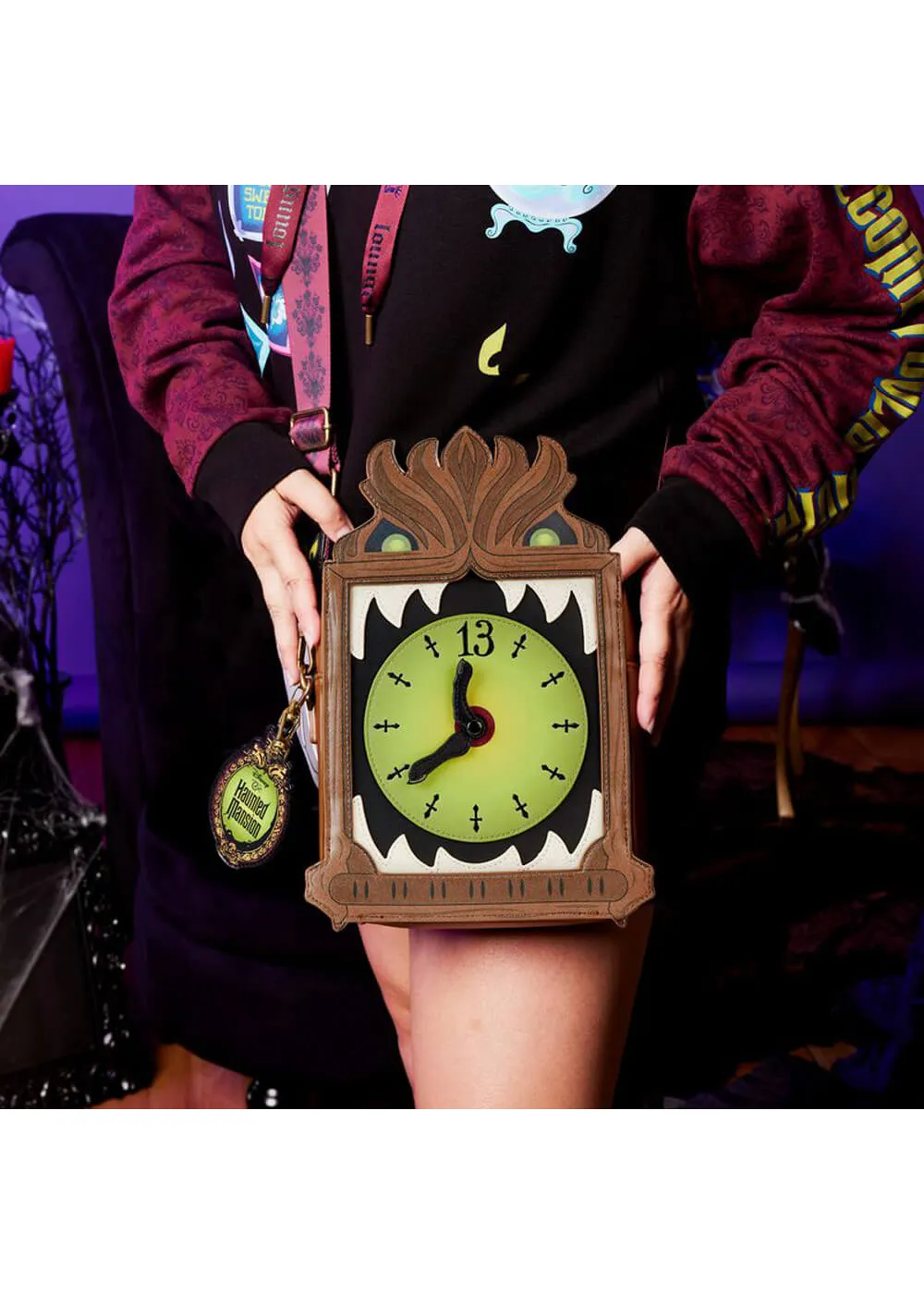 Loungefly Disney Haunted Mansion Clock Crossbody Bag