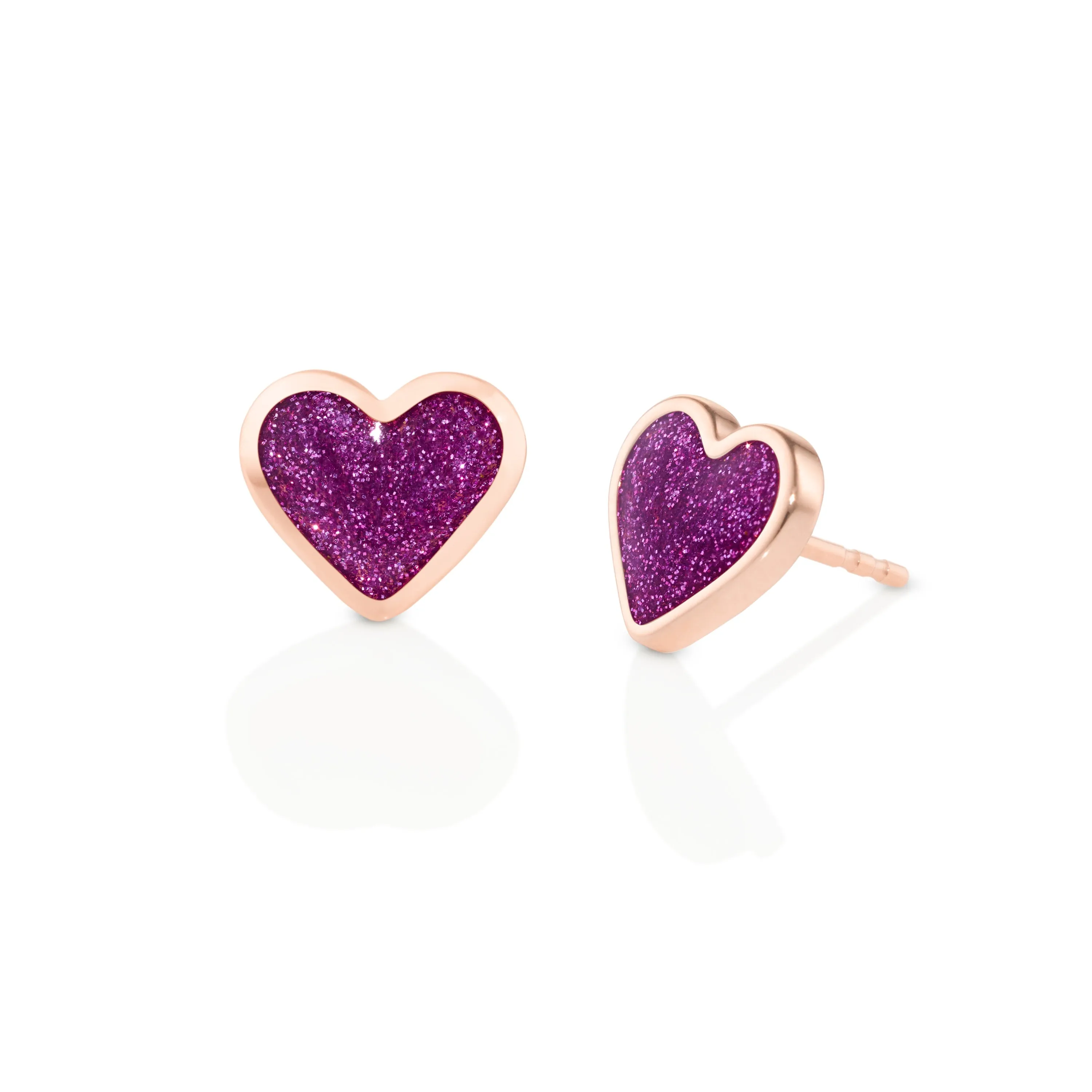 Love sticker studs rose gold with enamel