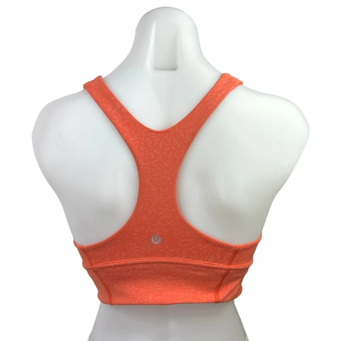 Lululemon Orange Racerback Workout Yoga Athletic Sports Bra Crop Tank Top Size S