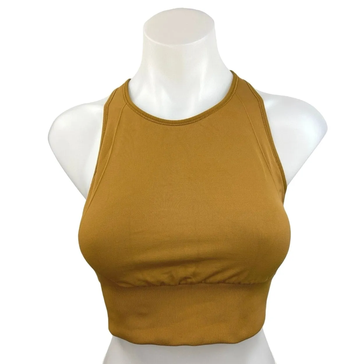 Lululemon Women Yellow Sleeveless Racerback Activewear Sport Bra Crop Top Size 6