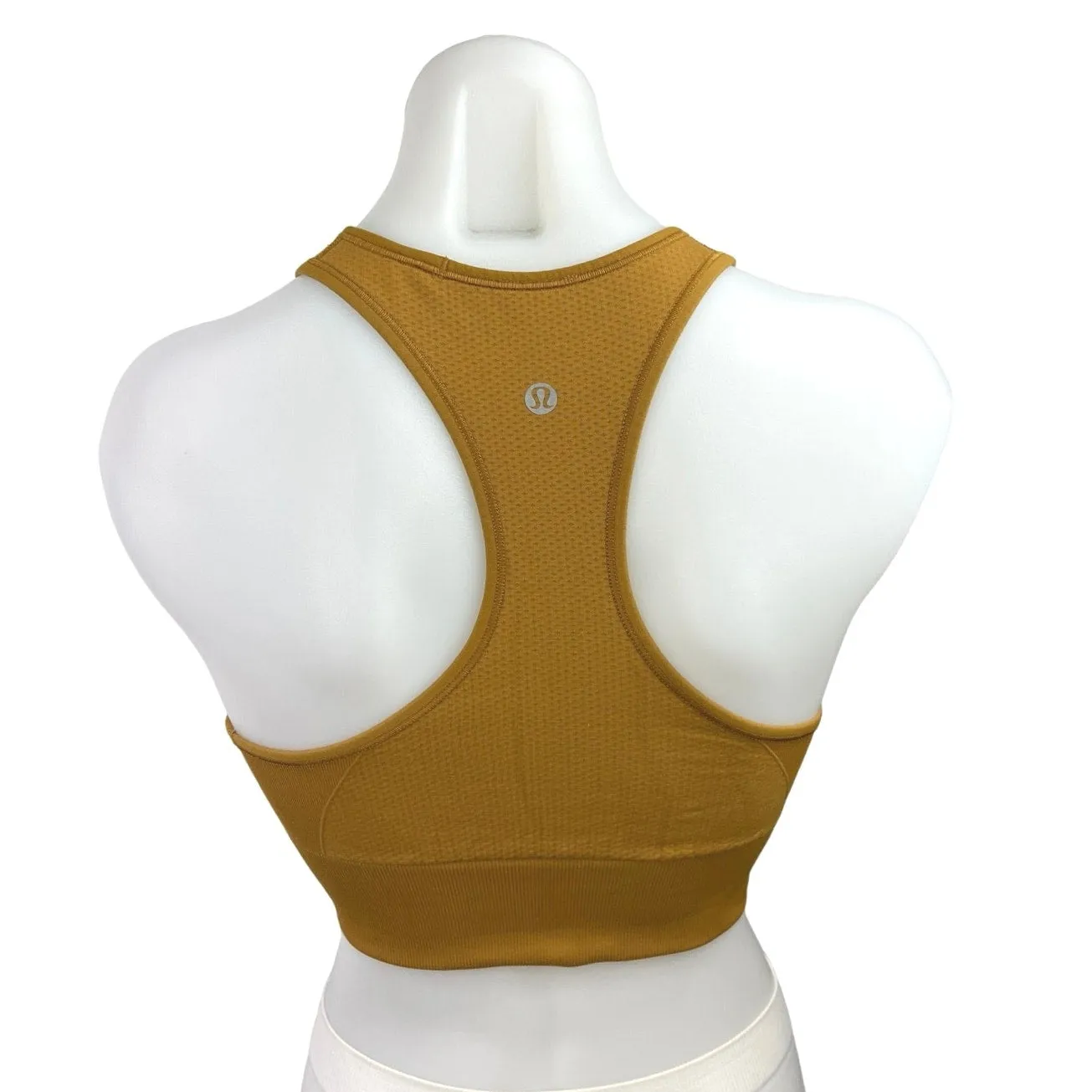 Lululemon Women Yellow Sleeveless Racerback Activewear Sport Bra Crop Top Size 6