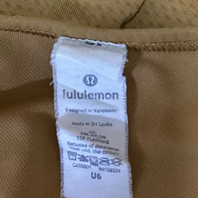 Lululemon Women Yellow Sleeveless Racerback Activewear Sport Bra Crop Top Size 6