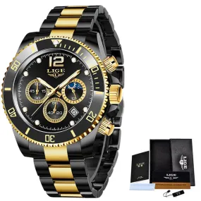 Mens Top Brand Luxury Clock Casual Stainless Steel