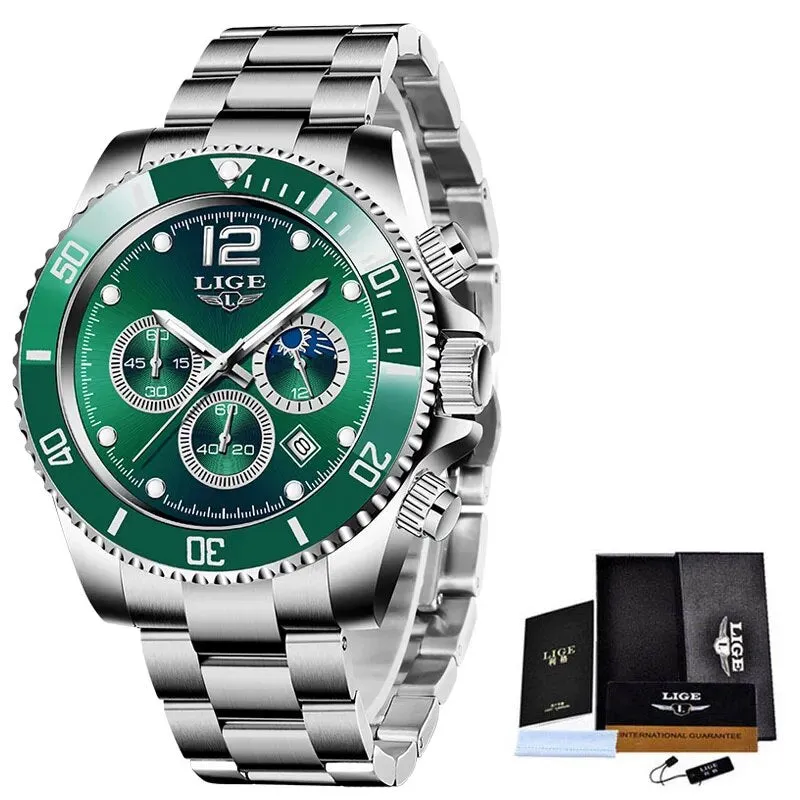 Mens Top Brand Luxury Clock Casual Stainless Steel