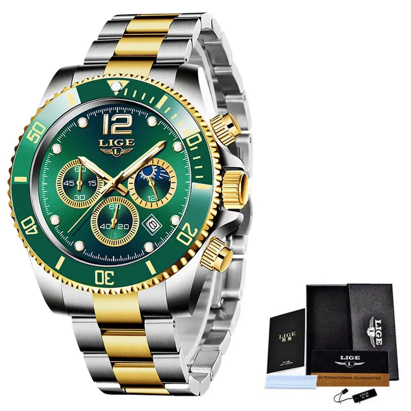 Mens Top Brand Luxury Clock Casual Stainless Steel