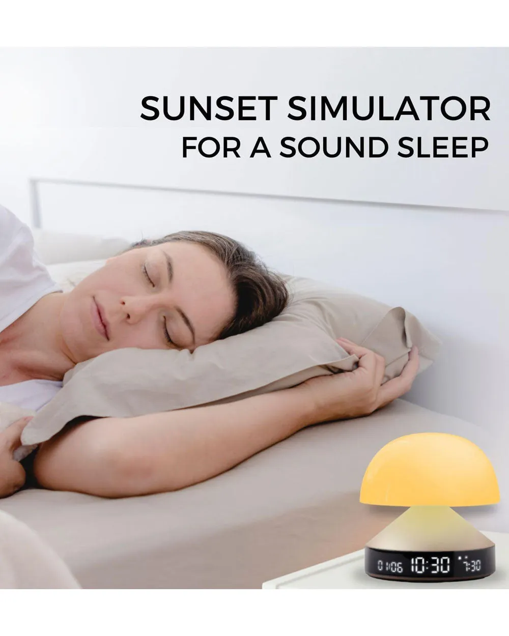 Mina Sunrise Alarm Clock in Gun Metal