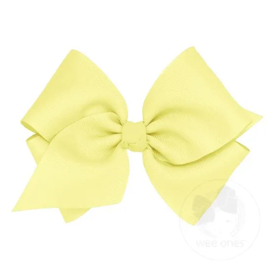 Mini King Classic Grosgrain Bow - Light Yellow