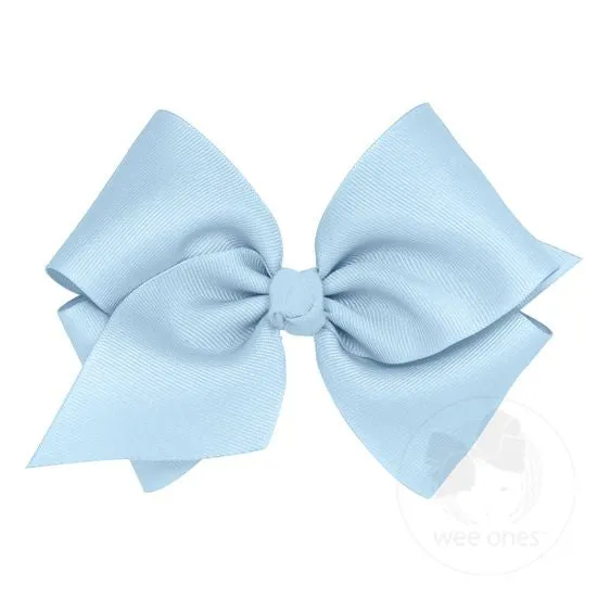 Mini King Classic Grosgrain Bow- Millennium Blue