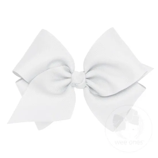 Mini King Classic Grosgrain Bow- White