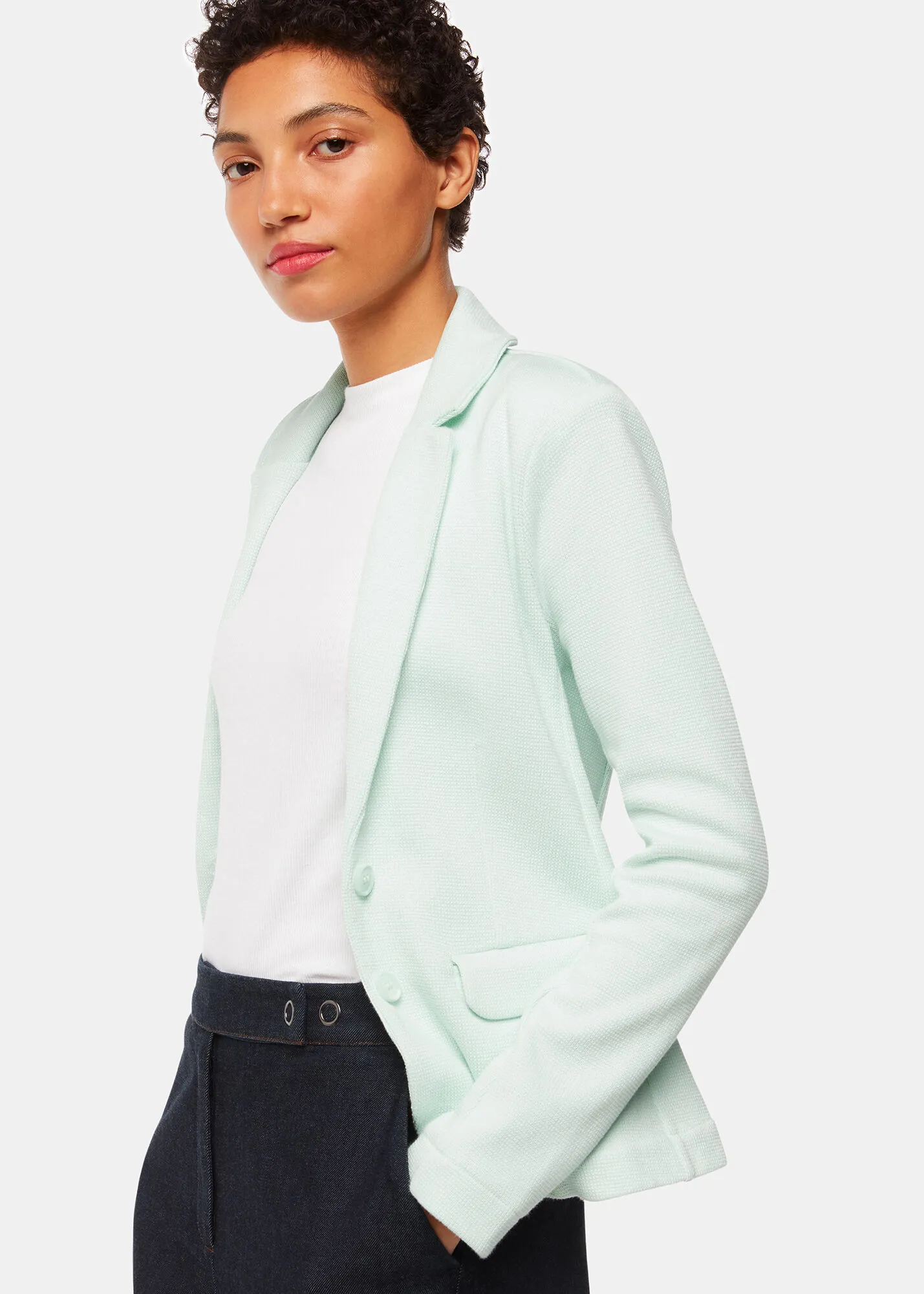 Mint Slim Fit Jersey Jacket