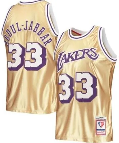 Mitchell & Ness Men's NBA Kareem Abdul-Jabbar Los Angeles Lakers 75th Anniversary 1983/84 Hardwood Classics Swingman Jersey