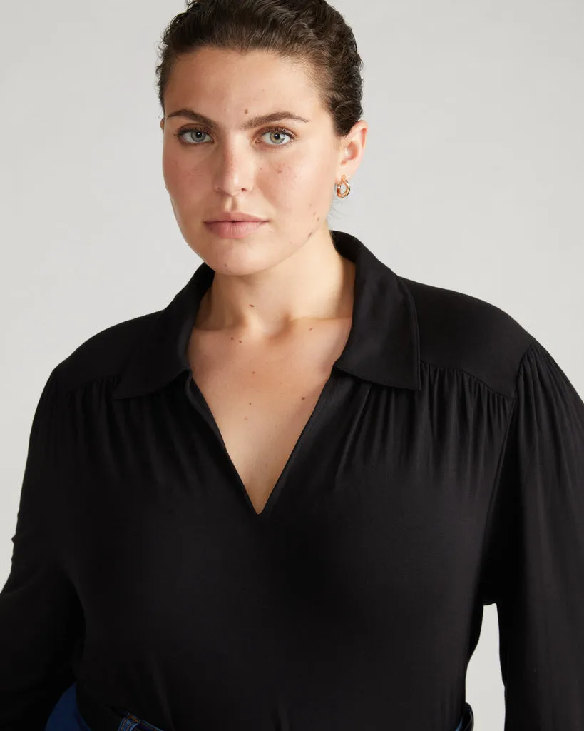 Moore Liquid Jersey Blouse - Black