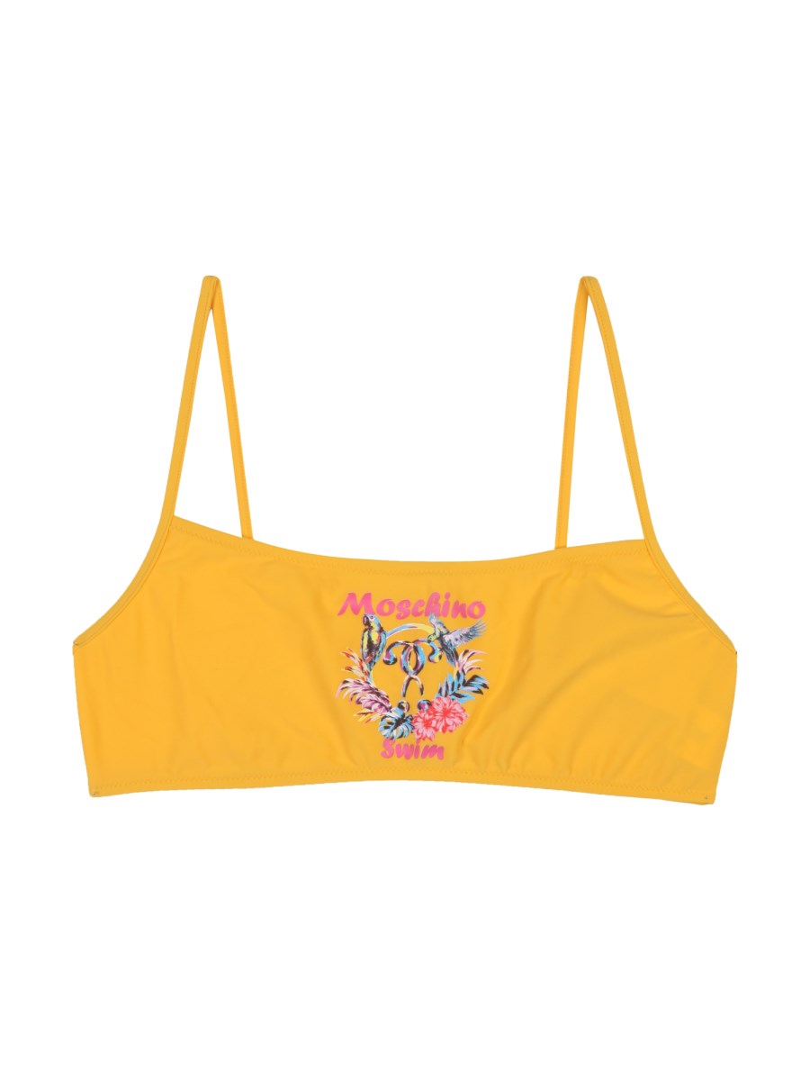 MOSCHINO    PARROT NYLON BIKINI TOP