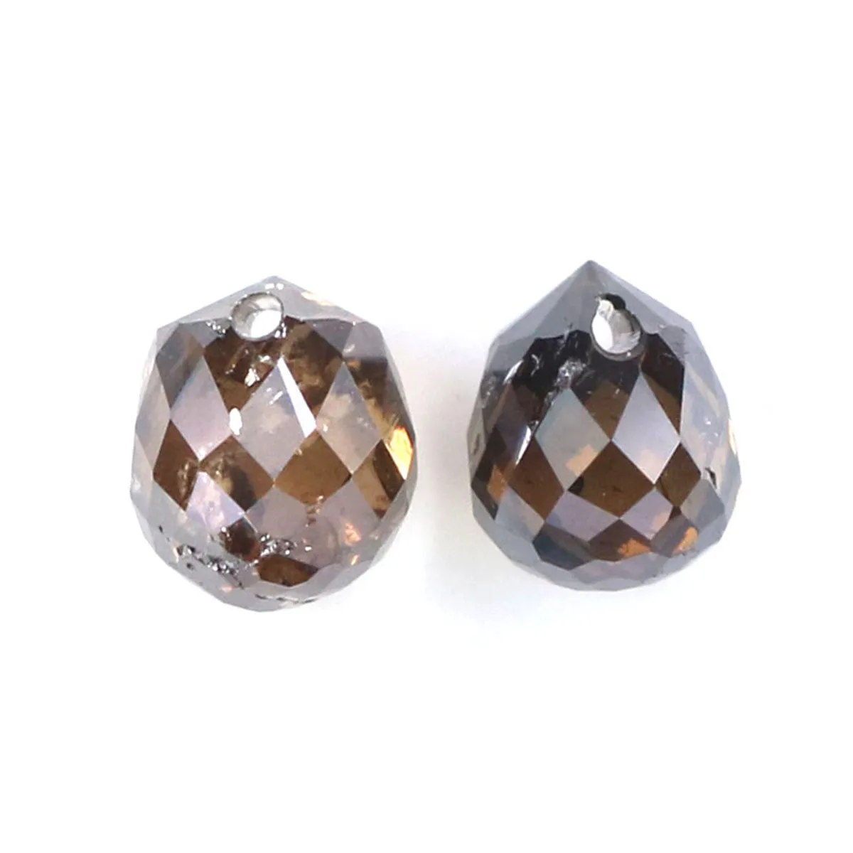 Natural Loose briolette Brown Color Diamond 0.98 CT 4.30 MM Drop Shape Rose Cut Diamond L171